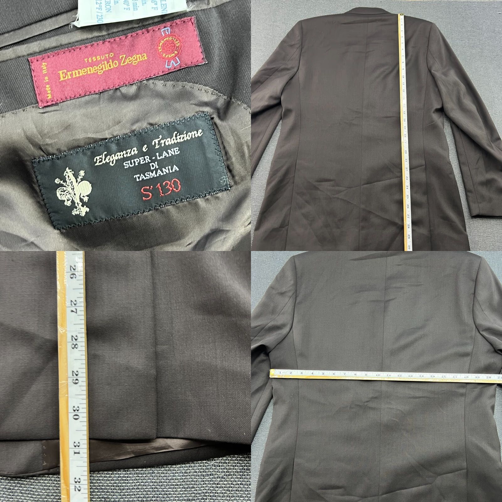 Ermenegildo Zegna Ermenegildo Zegna Blazer Jacket Mens Regular Size 52 Wool Brown Satin S130 Long Button Formal Vintage: No Athletic Fit Mens Size 52R - 8 Thumbnail