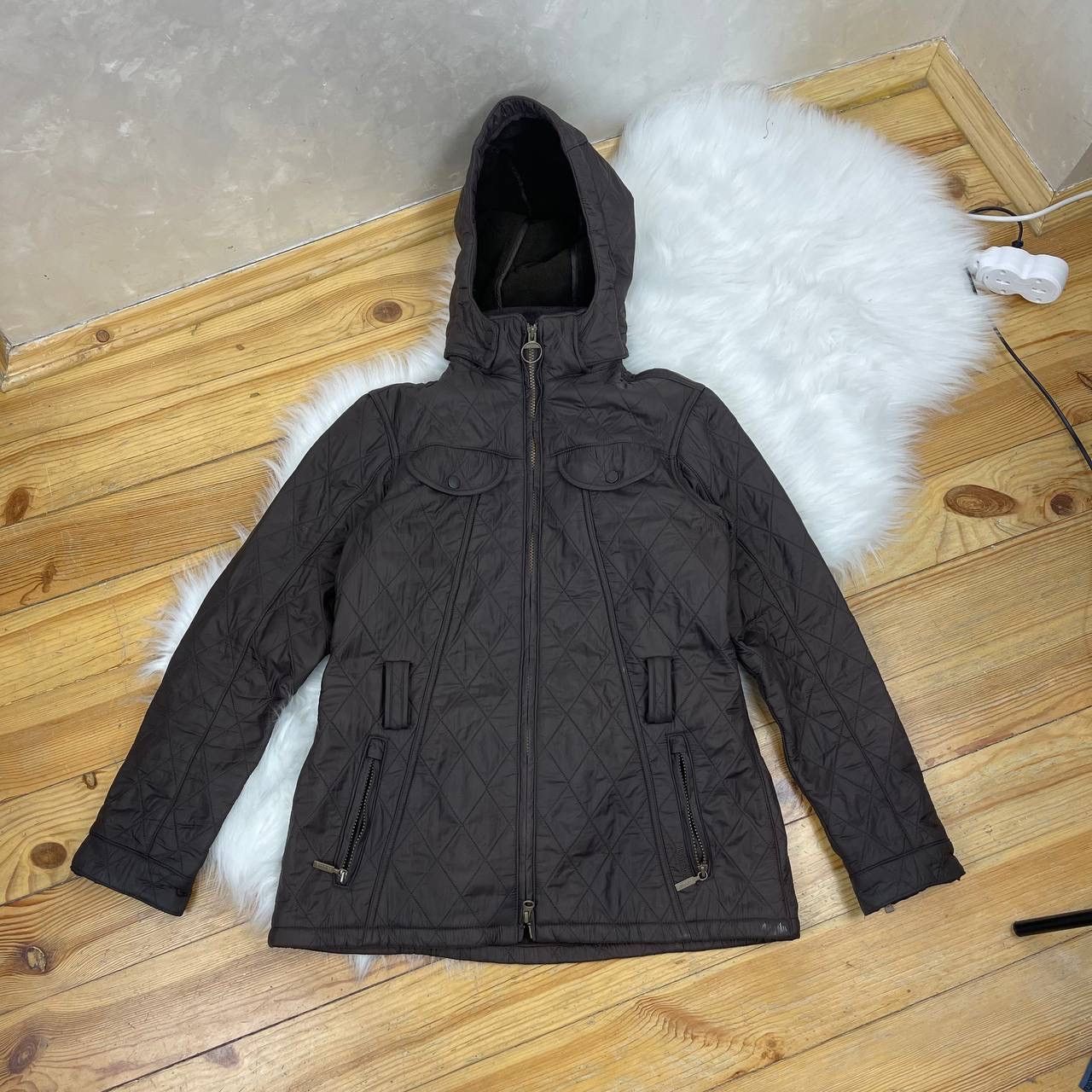 Barbour Barbour Grace Polarquilt Quilted Hooded Jacket Brown Women’s Size M / US 6-8 / IT 42-44 - 1 Thumbnail