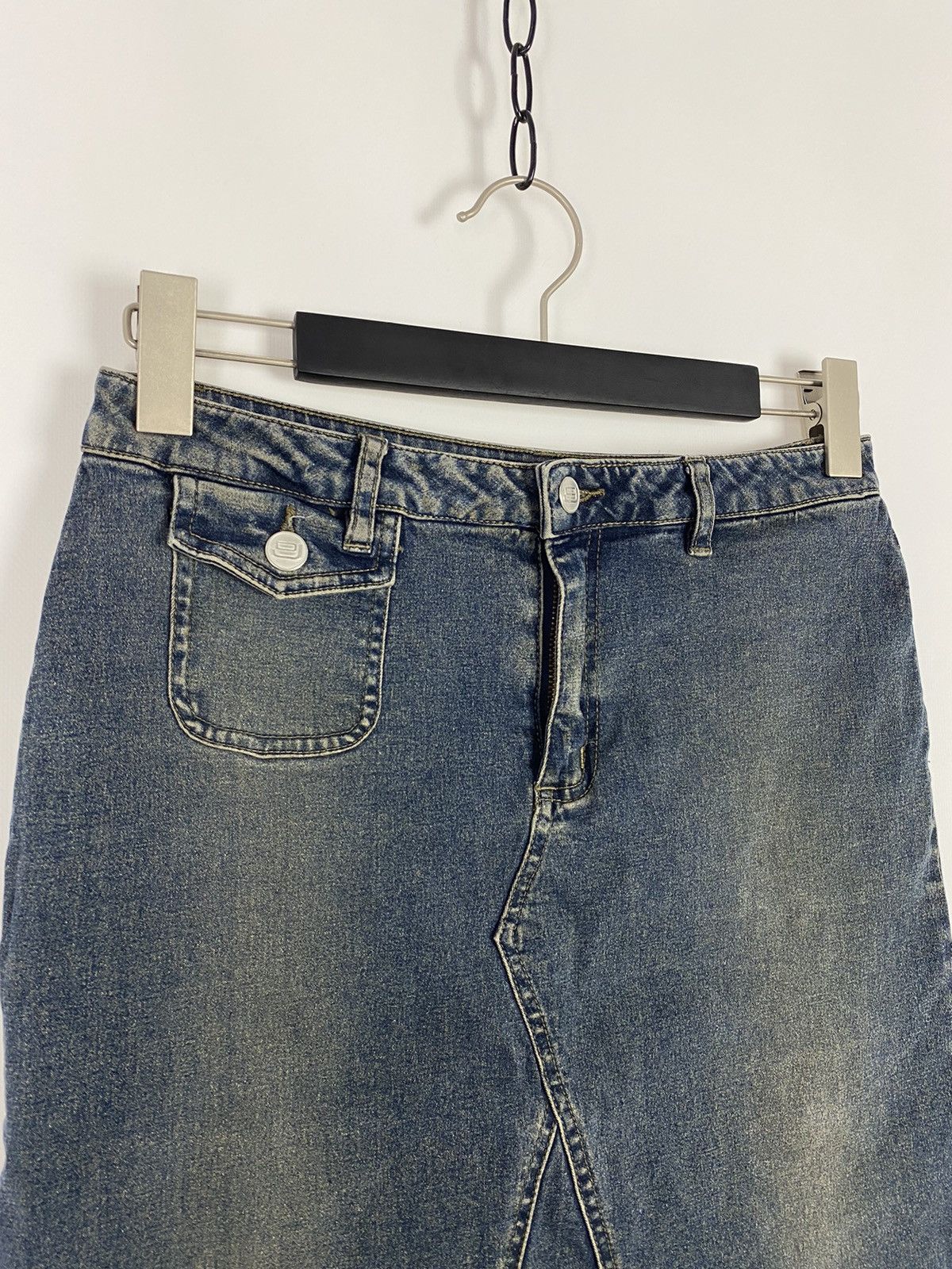 Vintage Y2K Vintage Only Jeans Rust Denim Midi Skirt Size 28" / US 6 / IT 42 - 2 Thumbnail