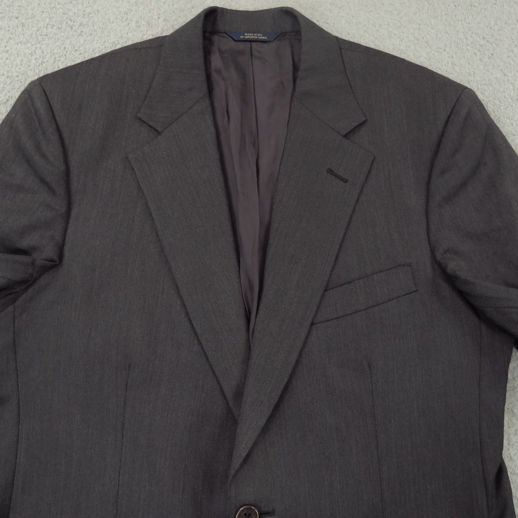Brooks Brothers Brooks Brothers Blazer 39R Madison Charcoal Herringbone SaXXon Sport Coat Jacket Size 40R - 4 Thumbnail