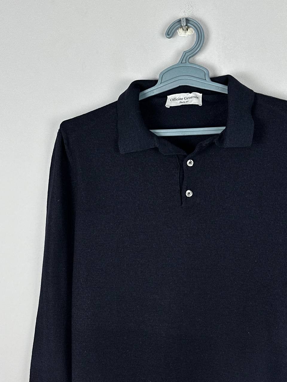 Officine Generale Officine Generale Brutus Merino Wool Knit Polo Large Size US XL / EU 56 / 4 - 3 Thumbnail