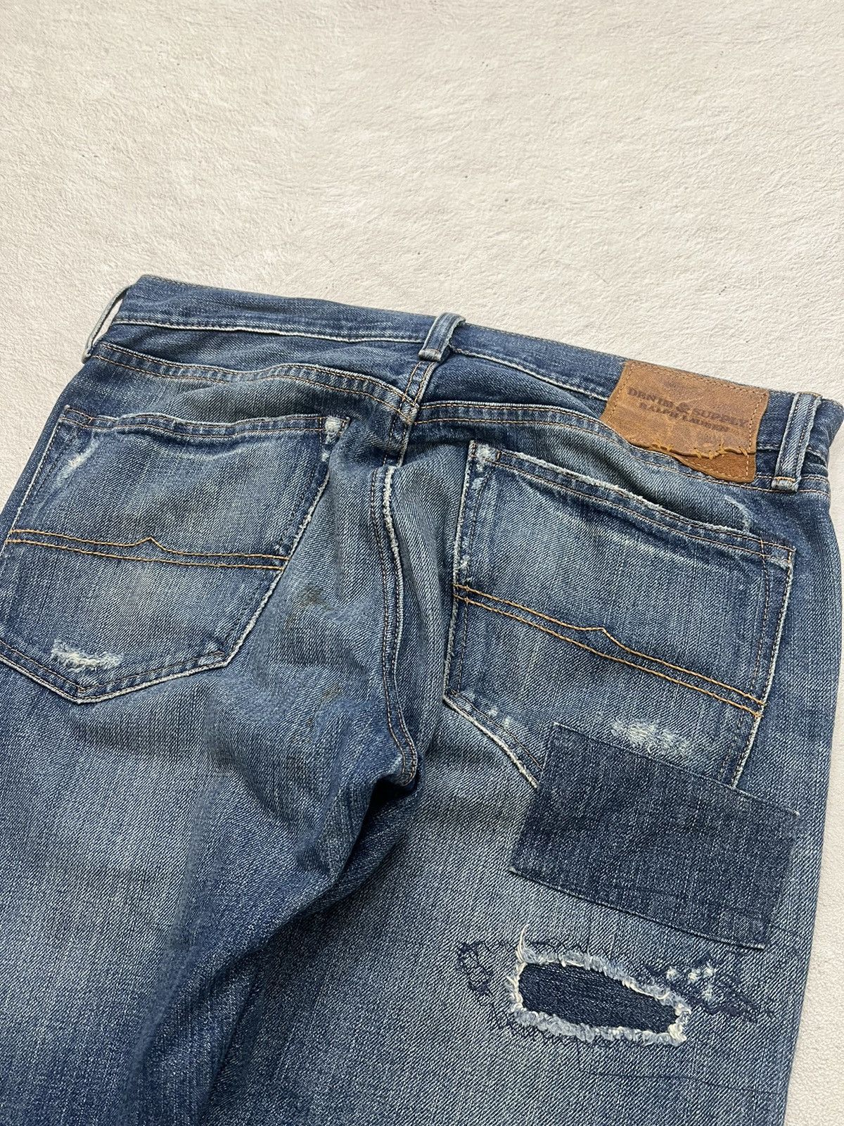 Kapital 2000s Archival Rrl Ralph Lauren Ripped Wash Jeans y2k Ifsix Size US 35 - 4 Thumbnail