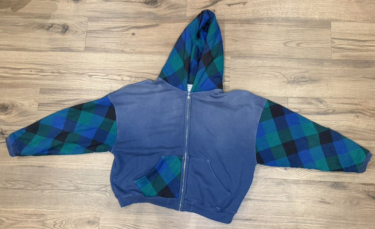 ERL ERL Blue Plaid zip up patch work Size US M / EU 48-50 / 2 - 1 Thumbnail