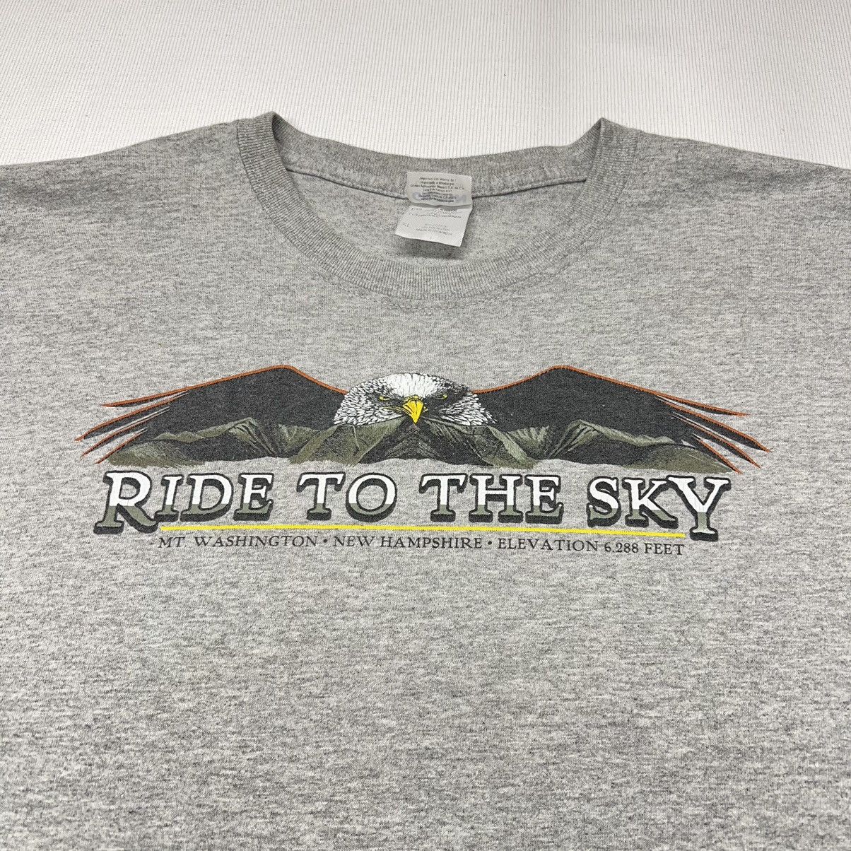 Harley Davidson × Vintage Harley Davidson Tee Shirt Grey Ride To The Sky Eagle Biker Size US XL / EU 56 / 4 - 2 Thumbnail