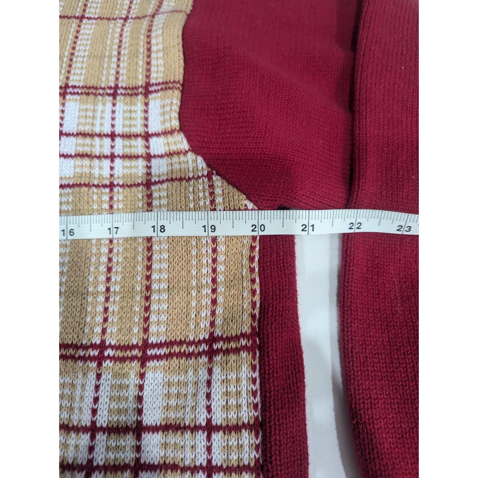 Other Red EP Pro Golf Knit Plaid Sweater Size X-Large Red White Ta Size XL / US 12-14 / IT 48-50 - 5 Thumbnail
