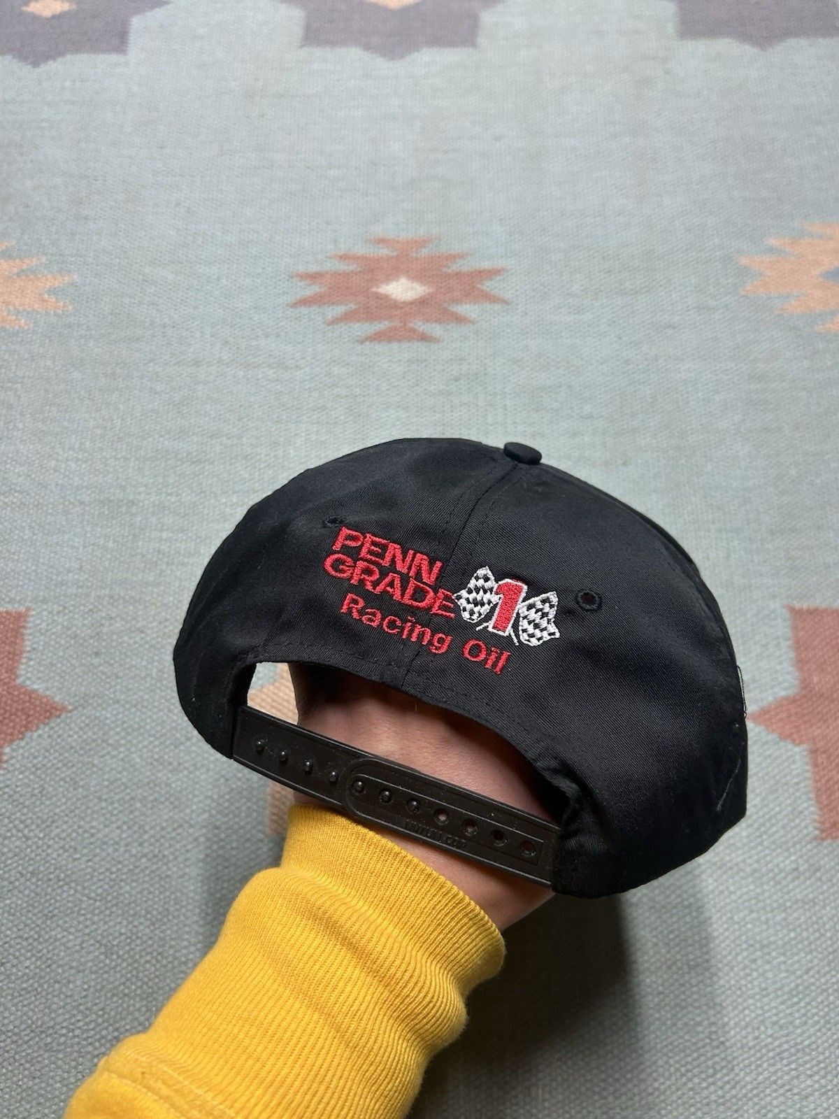 Vintage Vtg SnapBack hat Brad Penn racing oil checkered formula 1 Size ONE SIZE - 5 Thumbnail
