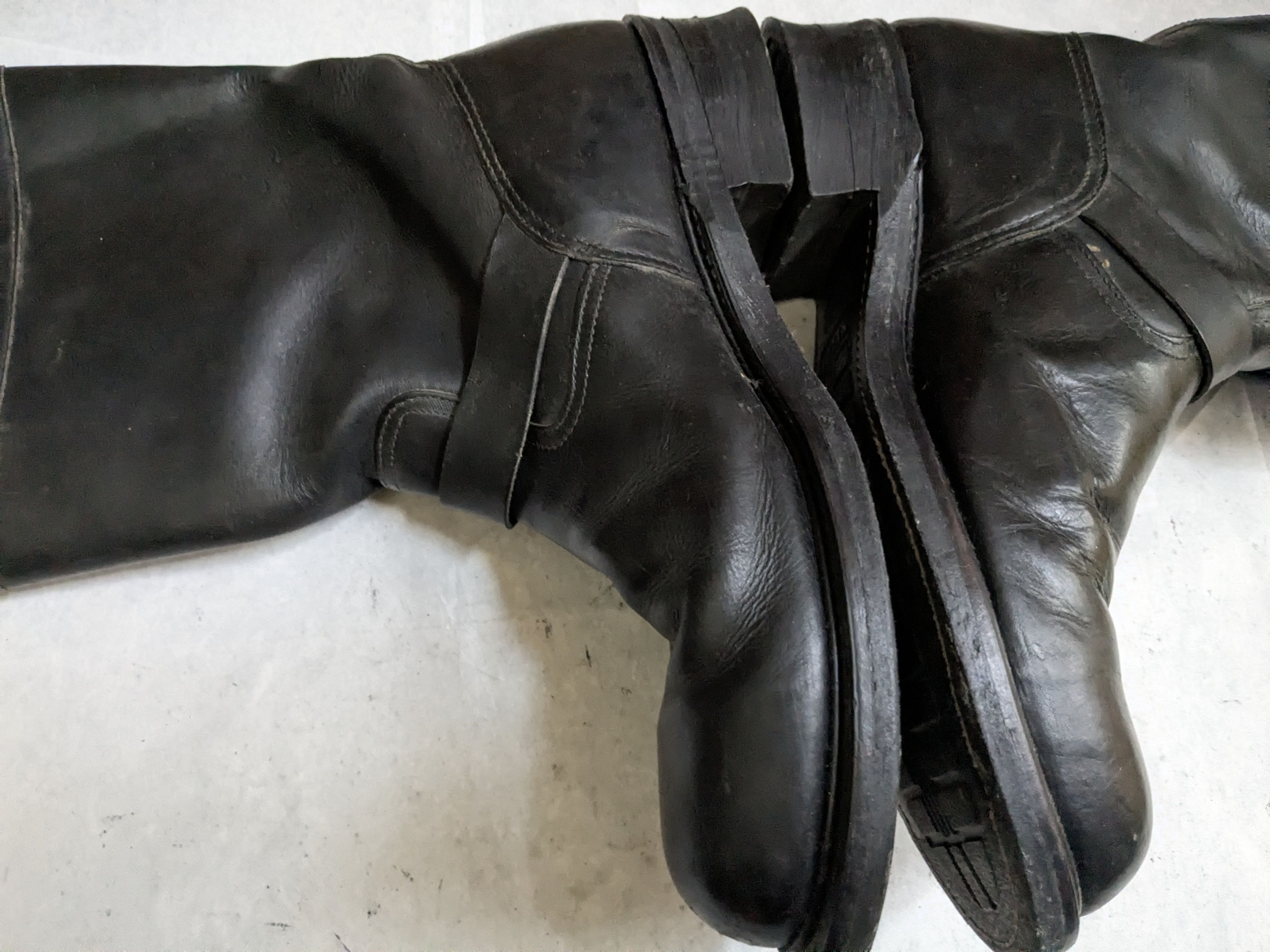 Genuine Leather Vintage Engineer Boots Black 13 E Wide Leather Buckle USA Size US 13 / EU 46 - 9 Thumbnail