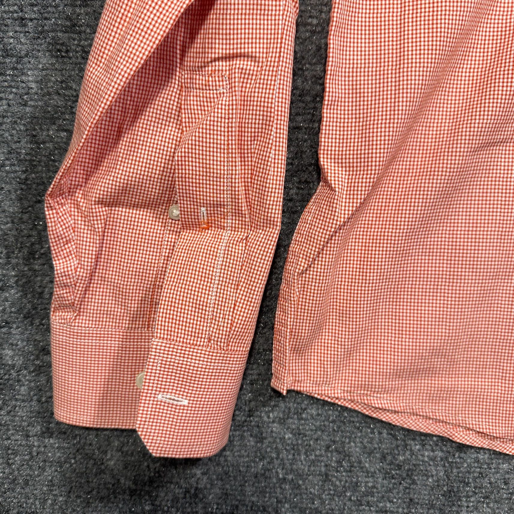 Michael Kors Michael Kors Shirt Mens Large Orange Gingham Check Cotton Roll Tab Sleeve Pocket Button-Up Cardigan? Size US L / EU 52-54 / 3 - 4 Thumbnail