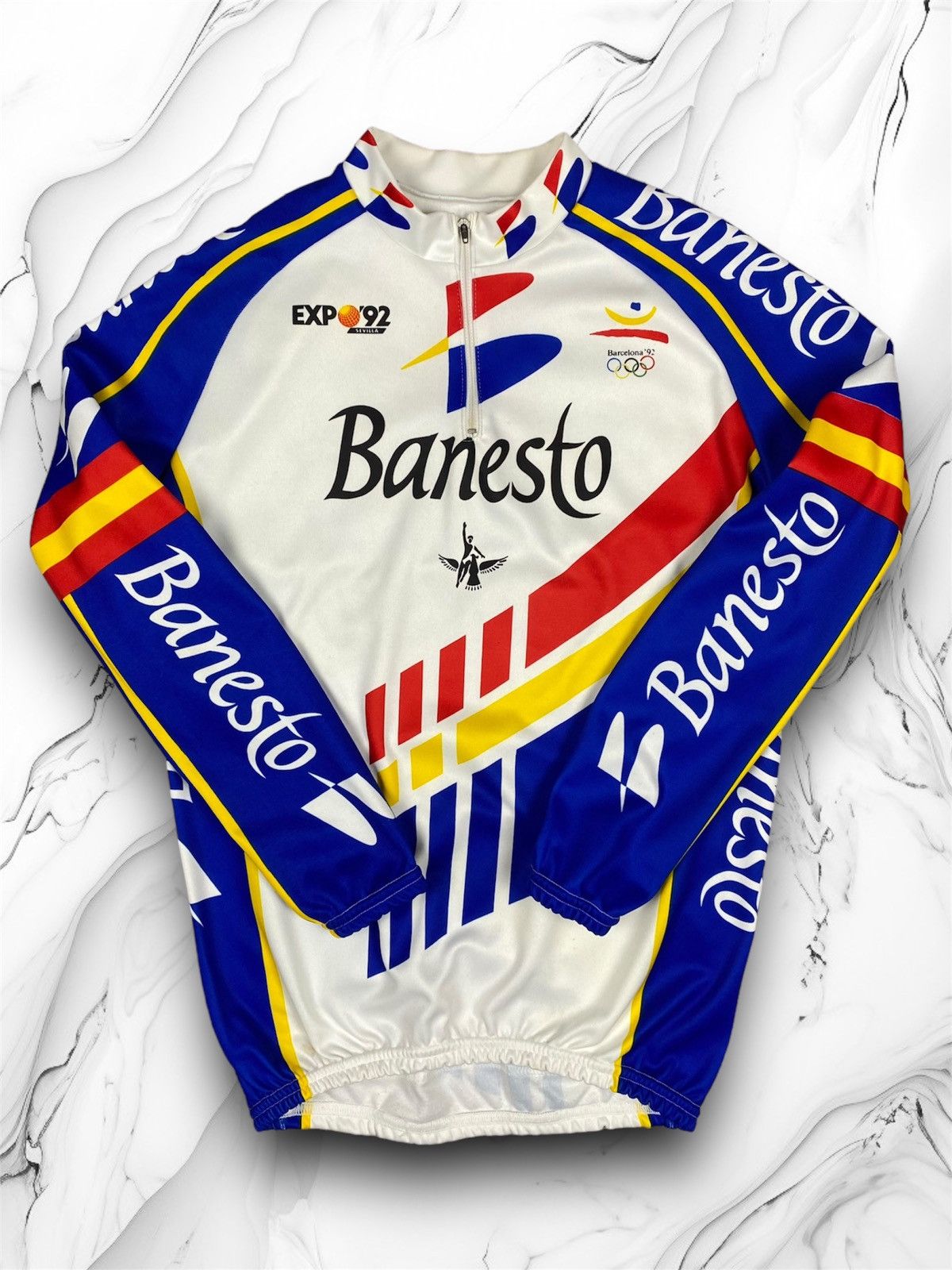 Vintage Banesto olympic barcelona 1992 cycling shirt Jersey expo92 Size US M / EU 48-50 / 2 - 1 Thumbnail