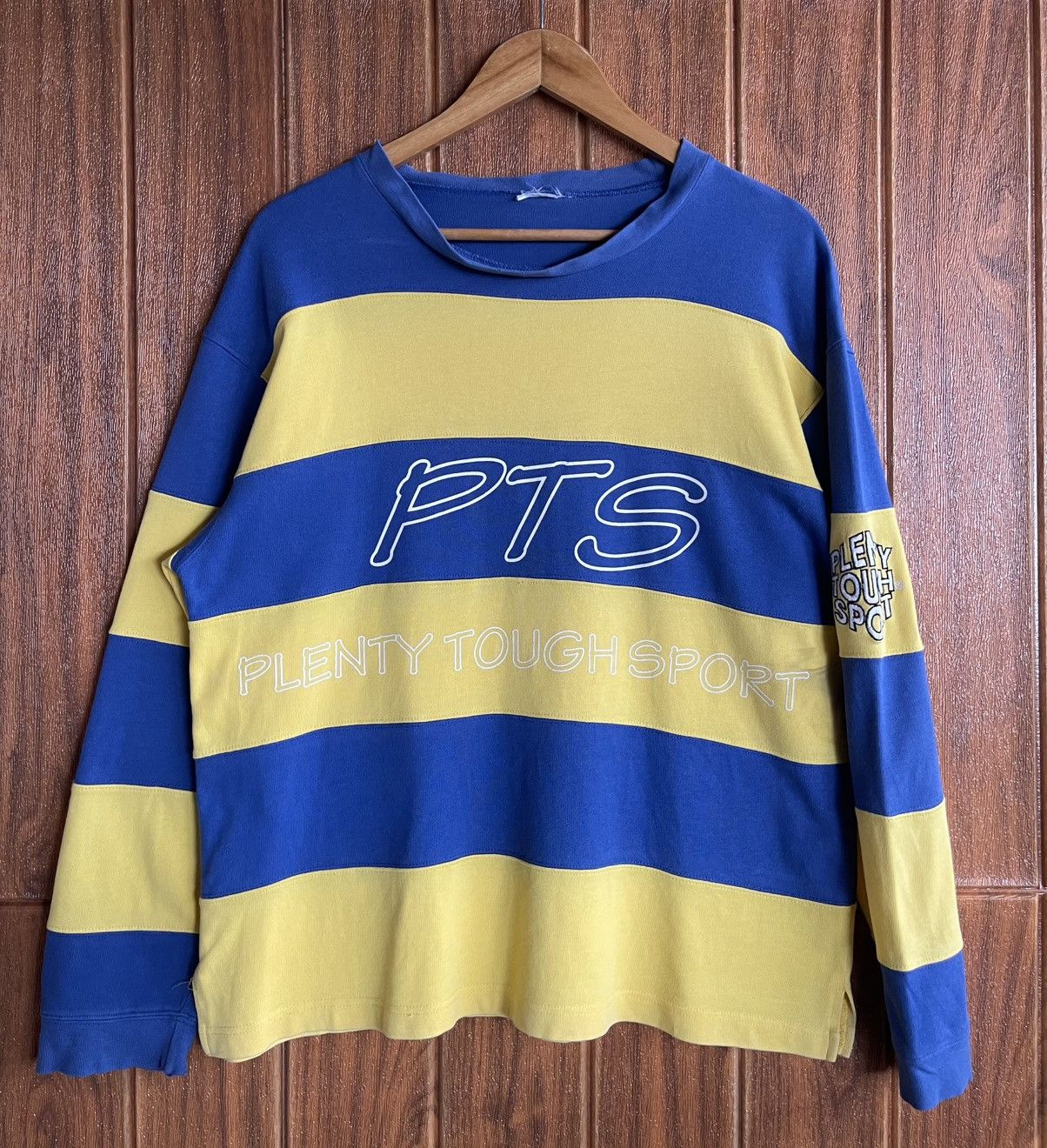 OVER THE STRiPES Vintage’90s🔥PLENTY TOUCH SPORT🔥Big Logo Spellout Striped Size US L / EU 52-54 / 3 - 1 Thumbnail