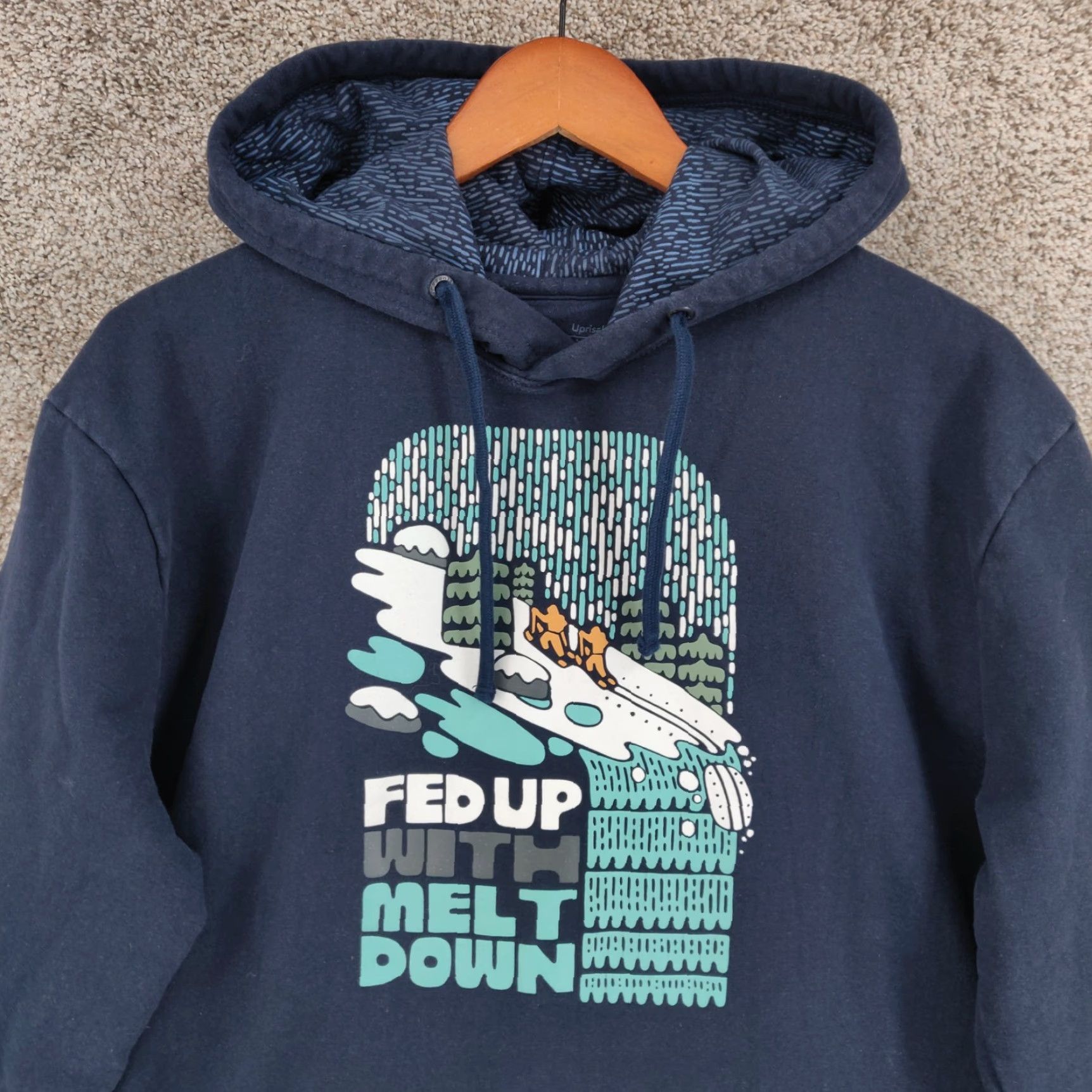 Patagonia Patagonia Hoodie Mens Large Blue Uprisal Logo Fleece Pullover Sweatshirt Size US L / EU 52-54 / 3 - 2 Thumbnail