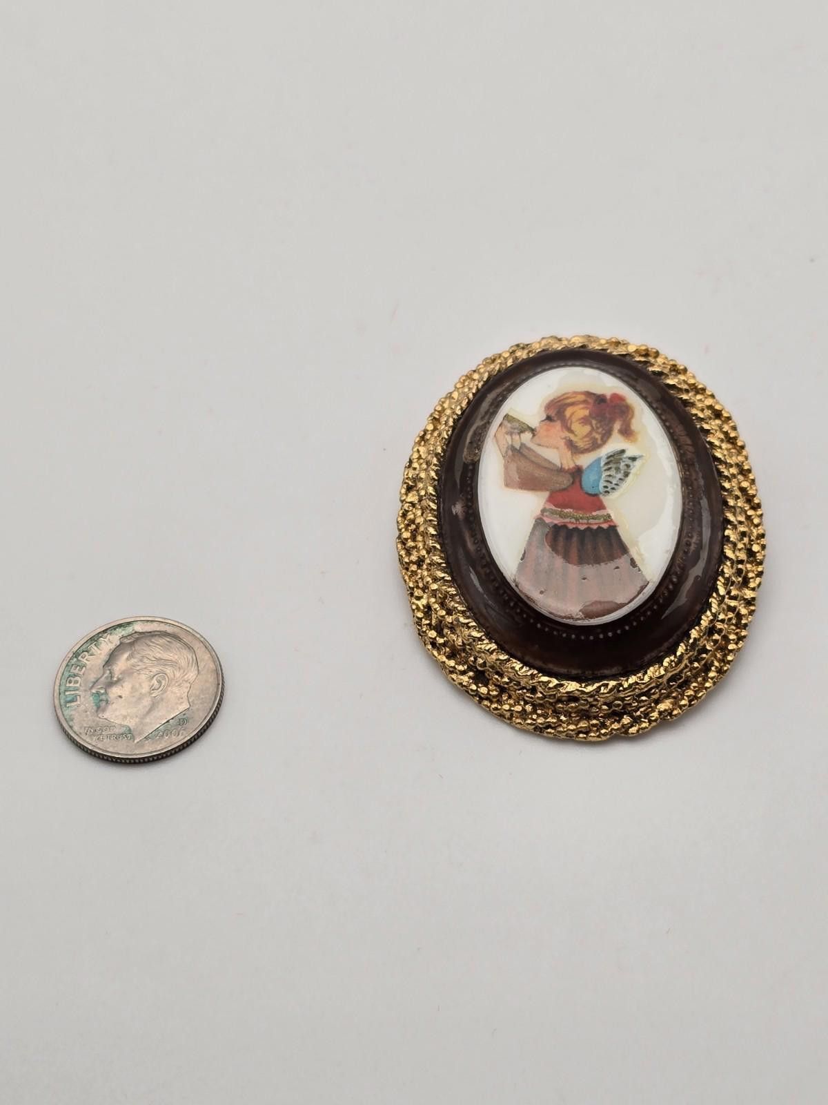 Other Hobe Ceramic Painted Angel Brooch Size ONE SIZE - 3 Thumbnail