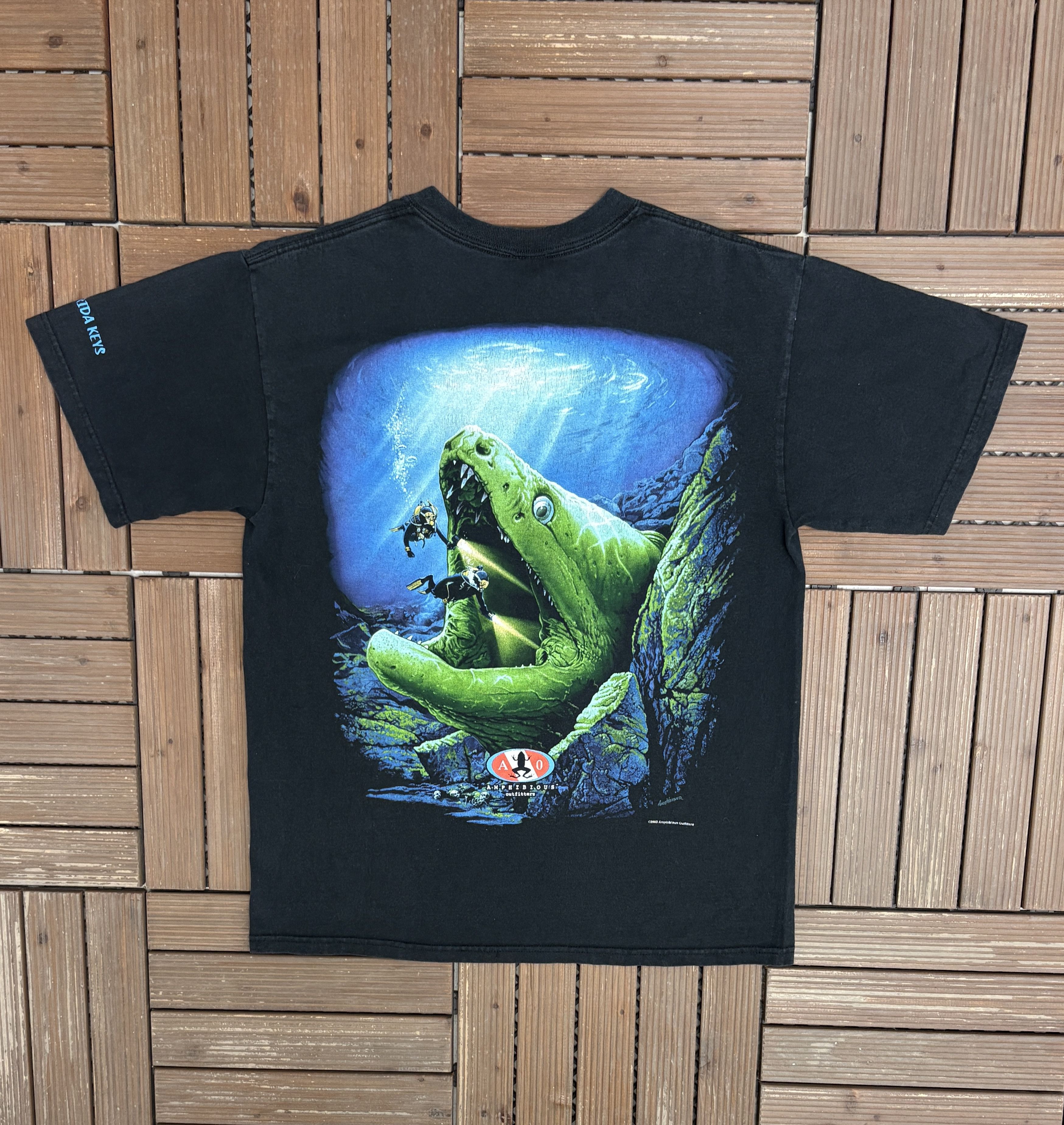 Vintage Amphibious Outfitters Frog Vintage Black T-Shirt Tee Size US M / EU 48-50 / 2 - 4 Thumbnail