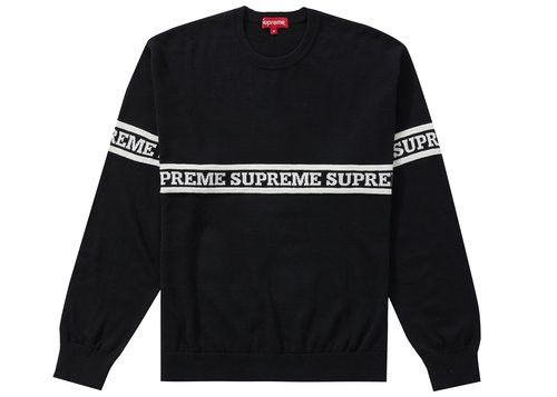 Supreme Sleeve Stripe Sweater Black | Grailed