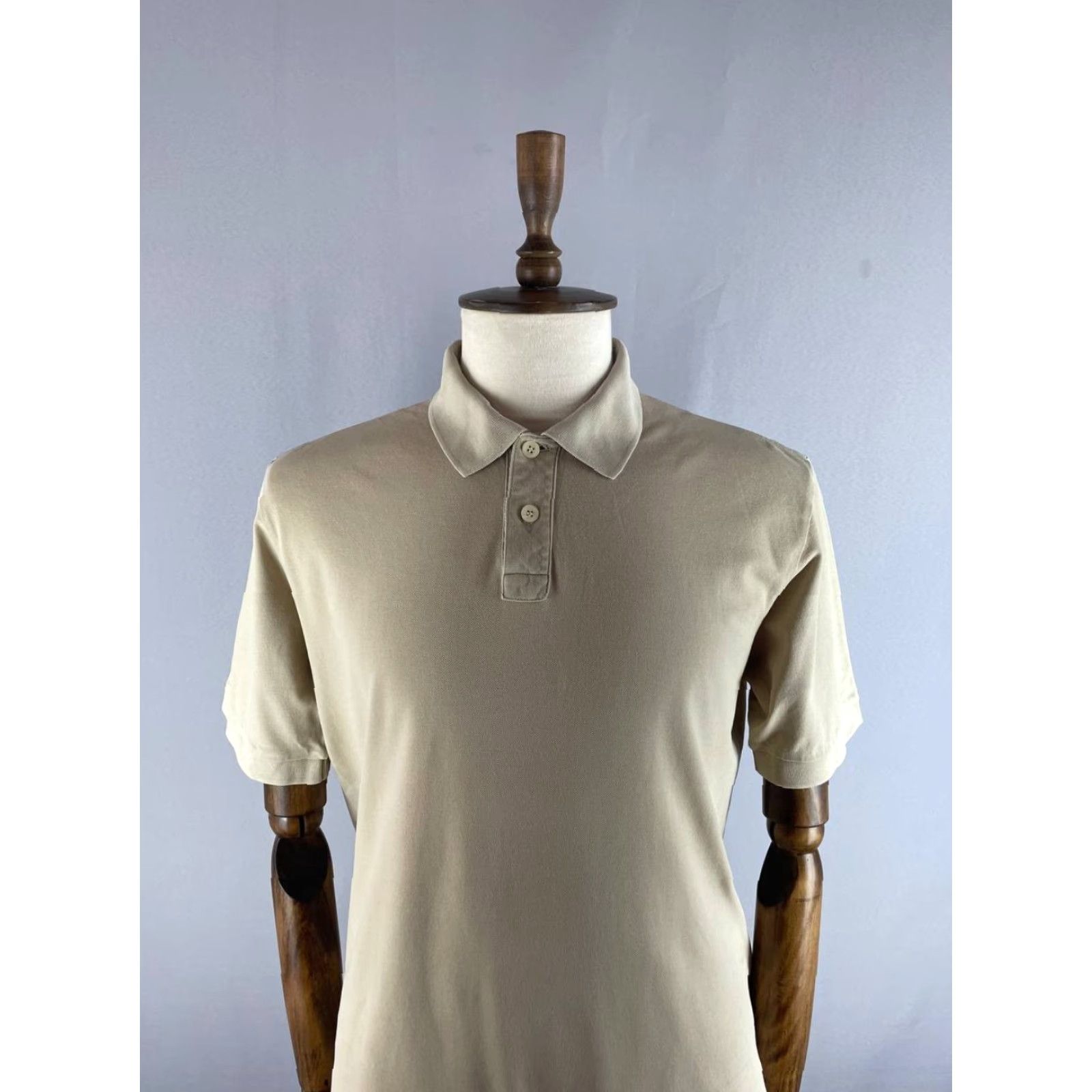 Valentino Valentino Polo Shirt Mens Size L Beige Cotton Short Sleeve Collared Button Shirt Polo Size US L / EU 52-54 / 3 - 7 Thumbnail