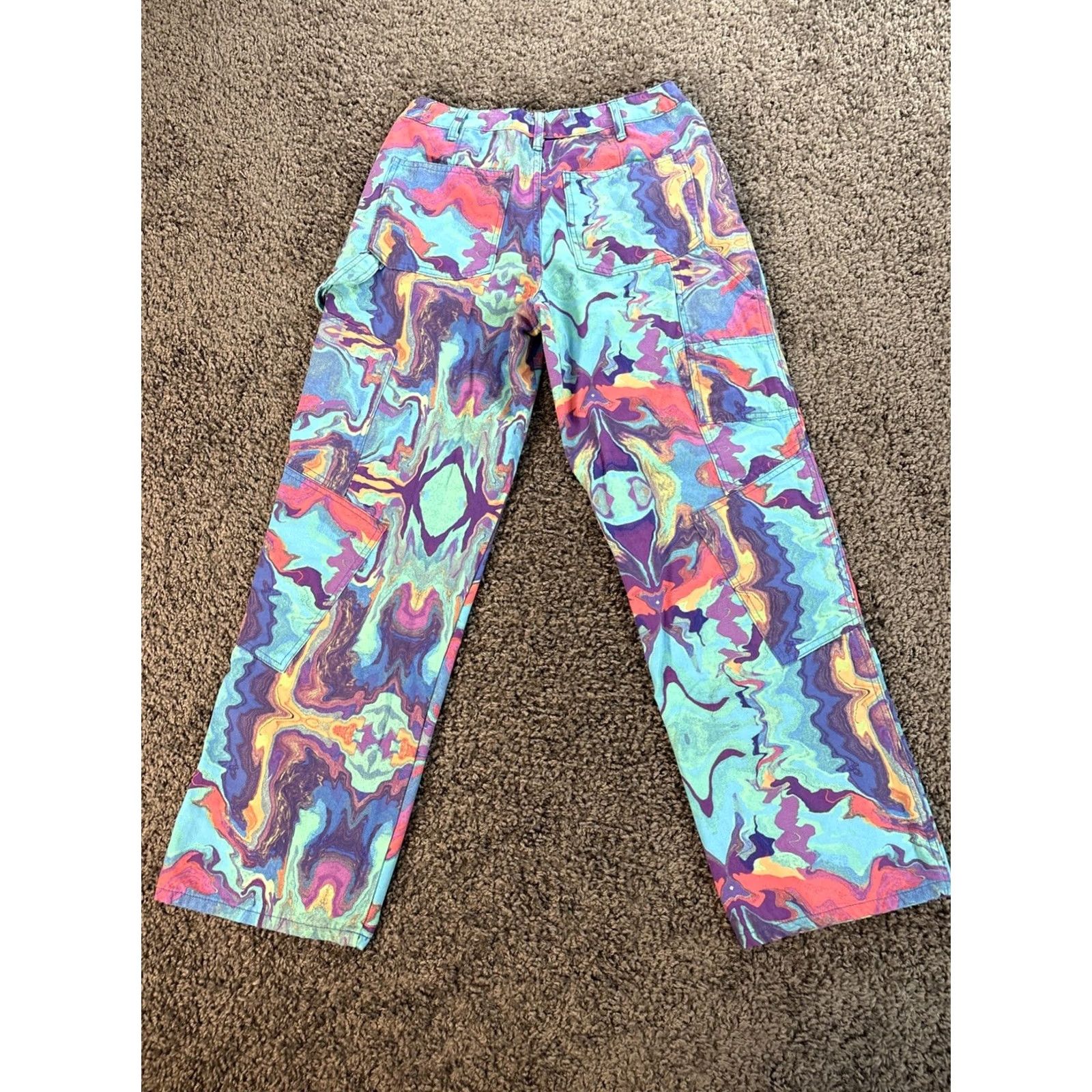 Forever 21 2. Keep exact spelling and capitalization from original (Forever 21 Carpenter Jeans Womens 28x28 Tye Dye Psycodelic Baggy Wide Party Y2K) Size 28" / US 6 / IT 42 - 7 Thumbnail