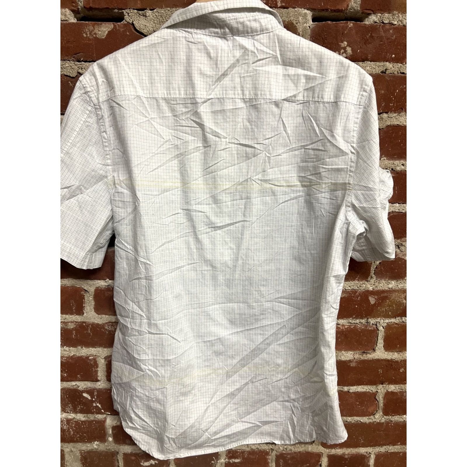 Vintage Calvin Klein Jeans White Button Up Shirt Adult Large Collared Short Sleeve Mens Size US 33 - 3 Thumbnail