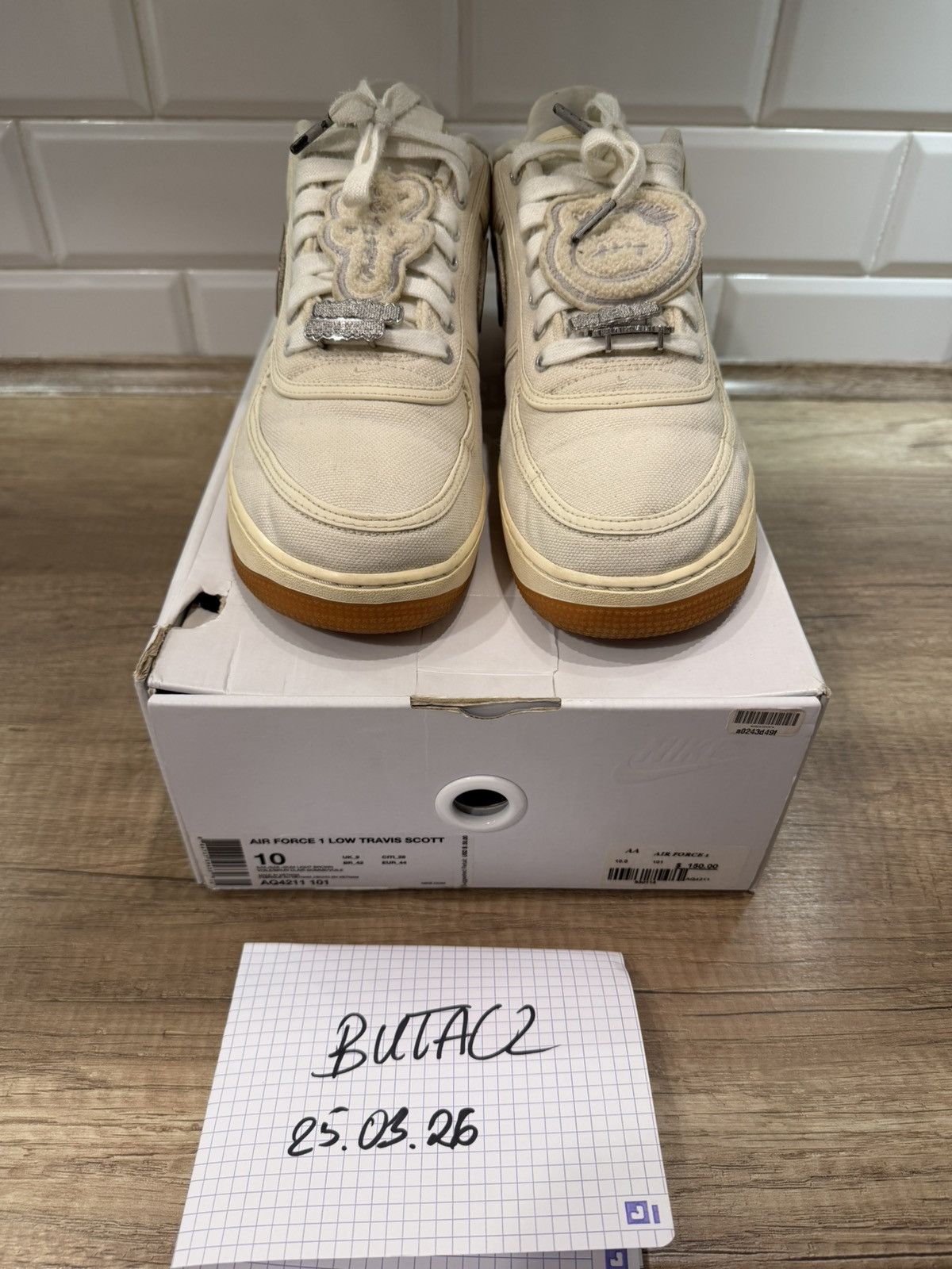 Nike Nike Air Force 1 Sail Travis Scott Size US 10 / EU 43 - 9 Thumbnail