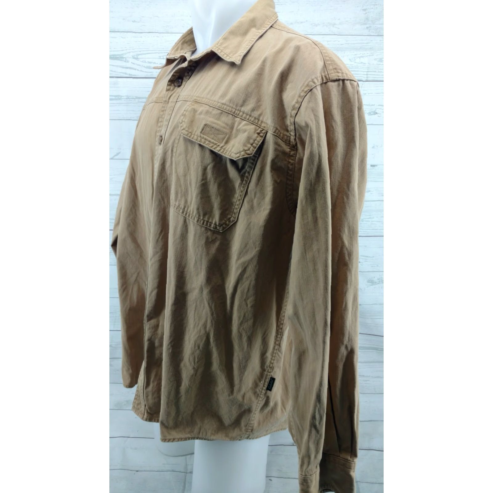 Vintage Mens Cabela's Khaki Tan Long Sleeve Button Up Down Shirt XL Size US XL / EU 56 / 4 - 2 Thumbnail