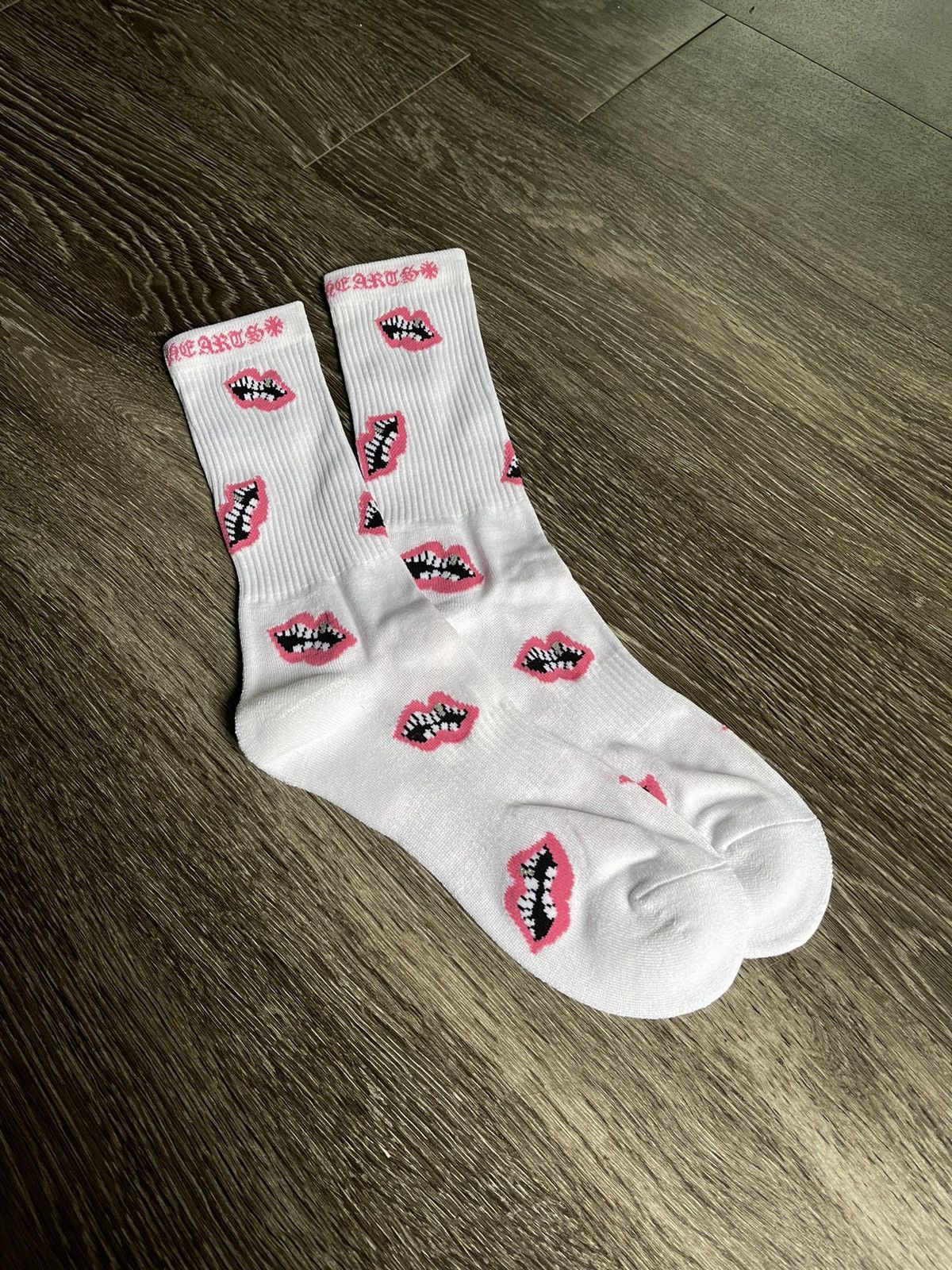 Chrome Hearts Chrome Hearts Matty Boy Socks White Pink Lips | Grailed