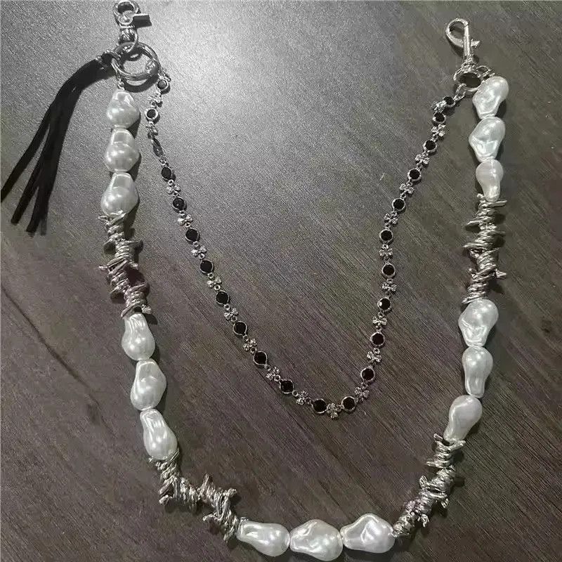 Jewelry Pearl Waist Chain Cowboy Tassel Waist Pant Chain Size ONE SIZE - 2 Thumbnail