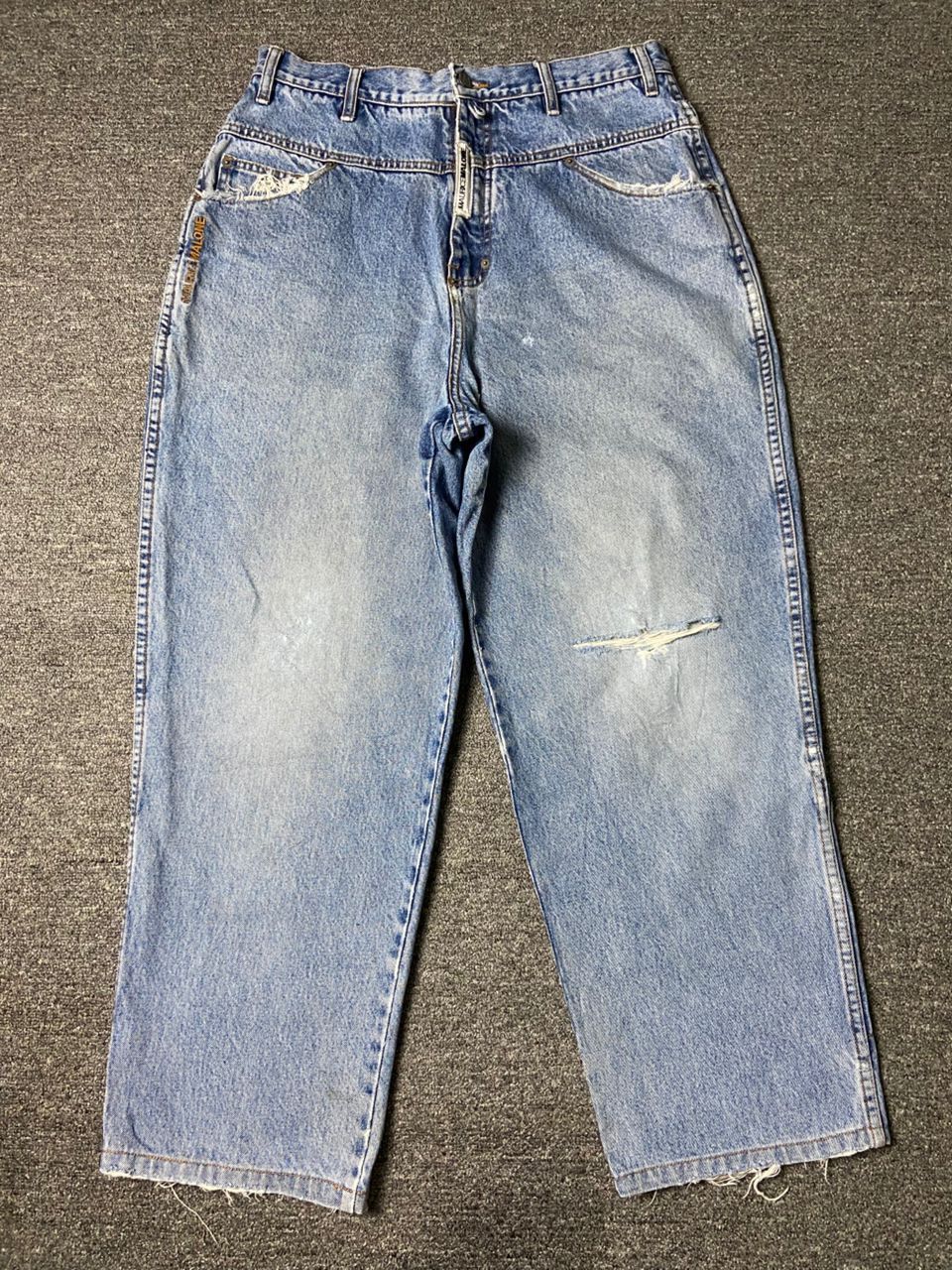 Japanese Brand 🔥 MMD MAURICE MALONE Baggy Ripped Jeans 🔥 (136) Size US 32 / EU 48 - 1 Thumbnail