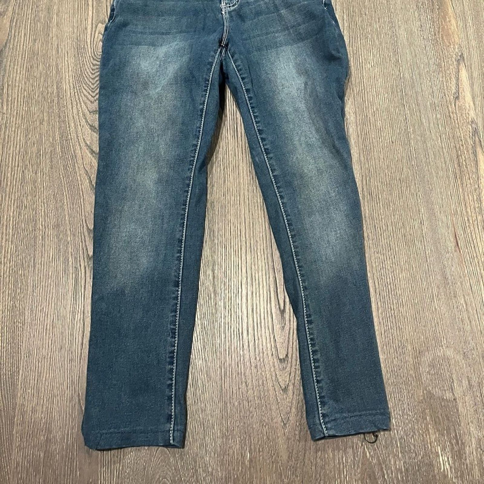 Vintage Earl Jean Slim Boot Dark Wash Faded Embroidered Jeans Size 4 Size 27" / US 4 / IT 40 - 3 Thumbnail