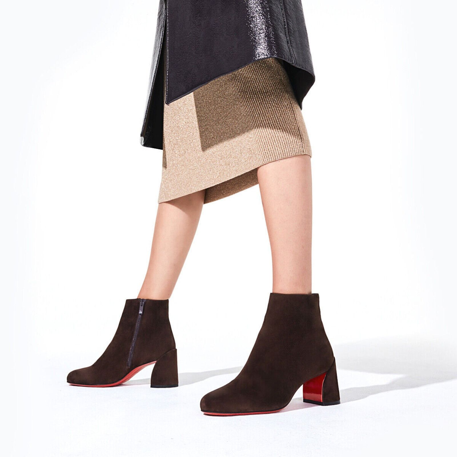 Christian Louboutin Christian Louboutin Turela 55 Arabica Brown Suede Ankle Size US 7.5 / IT 37.5 - 5 Thumbnail