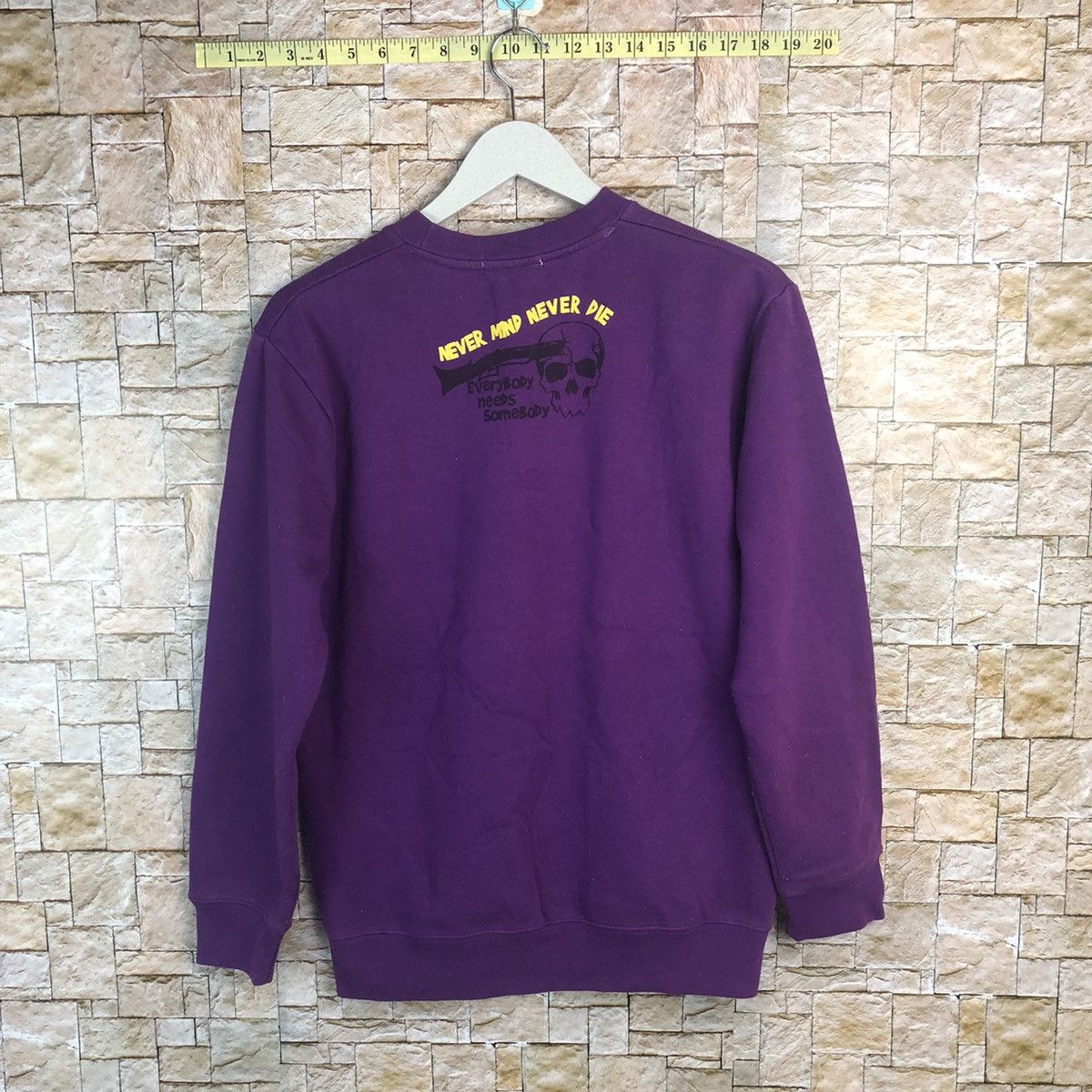 Japanese Brand Primal Point skull Purple Sweatshirt #A182 Size US M / EU 48-50 / 2 - 13 Thumbnail