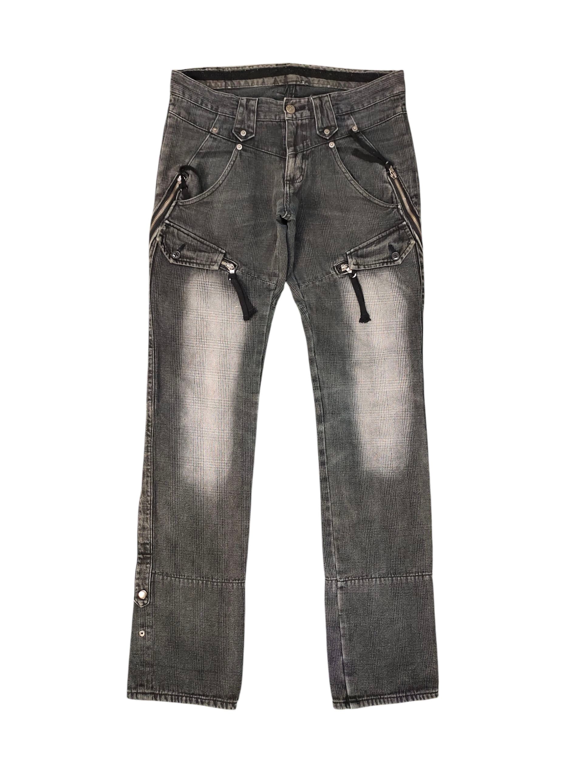 PPFM Ppfm Multi Pocket Zipper Denim Pants Punks Gothic Style Size US 32 / EU 48 - 3 Thumbnail
