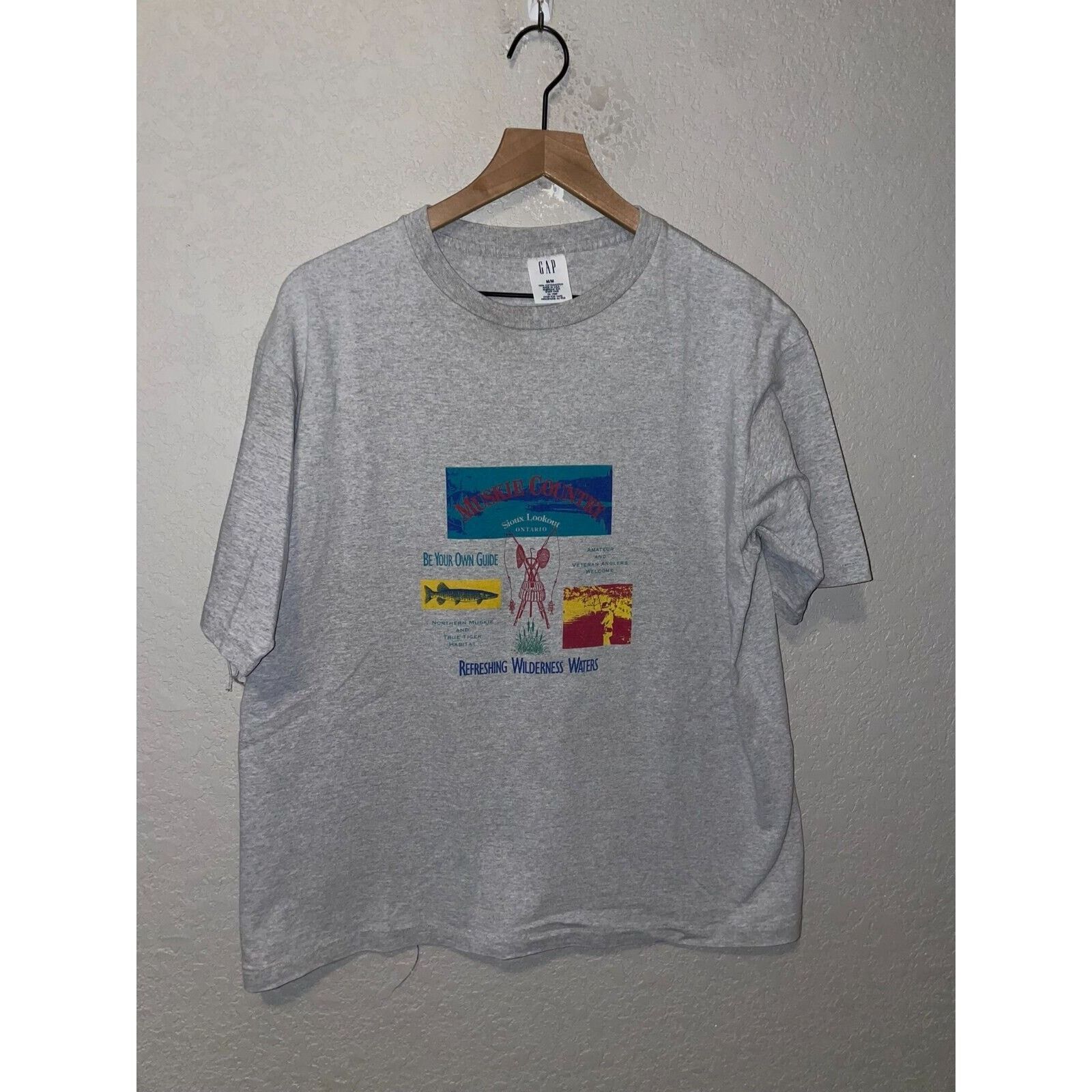 Gap Vintage Muskie Country Shirt Sioux Lookout Ontario Gap Tee M Size US M / EU 48-50 / 2 - 1 Thumbnail