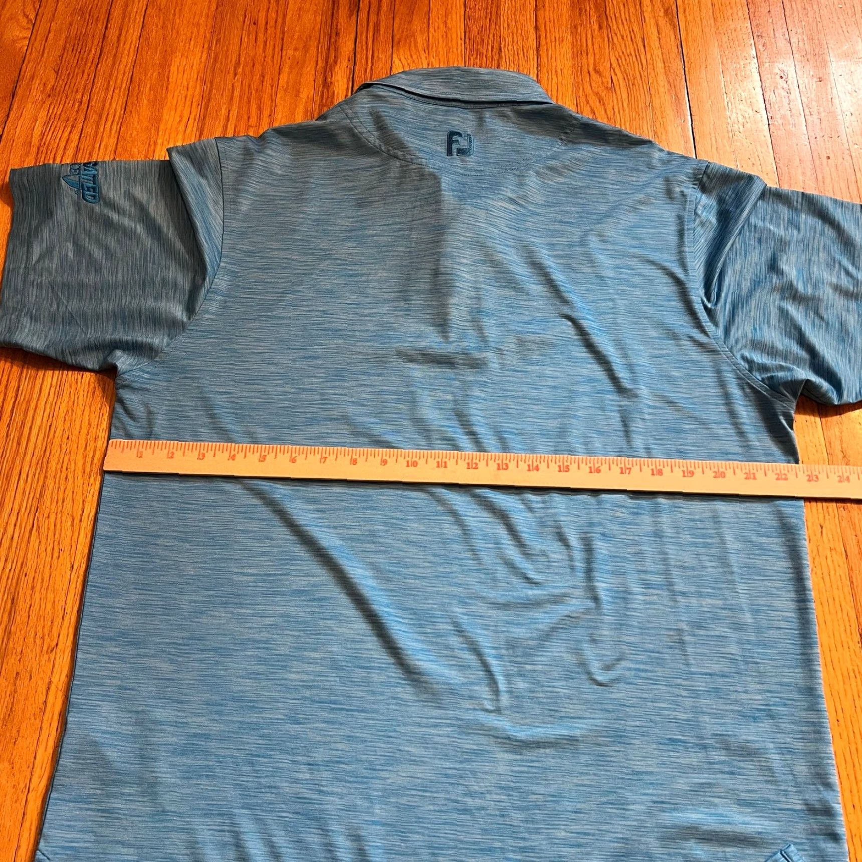 Footjoy Footjoy Polo Shirt Mens Medium Performance Golf Blue Heathered Size US M / EU 48-50 / 2 - 5 Thumbnail