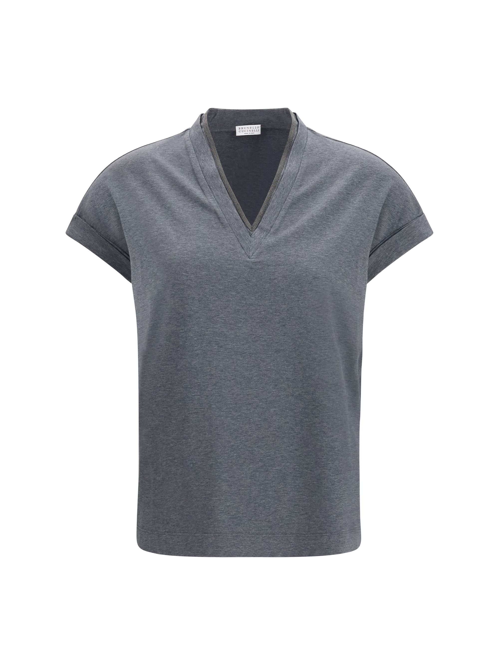 Brunello Cucinelli T-Shirt with embellishments Size S / US 4 / IT 40 - 1 Thumbnail