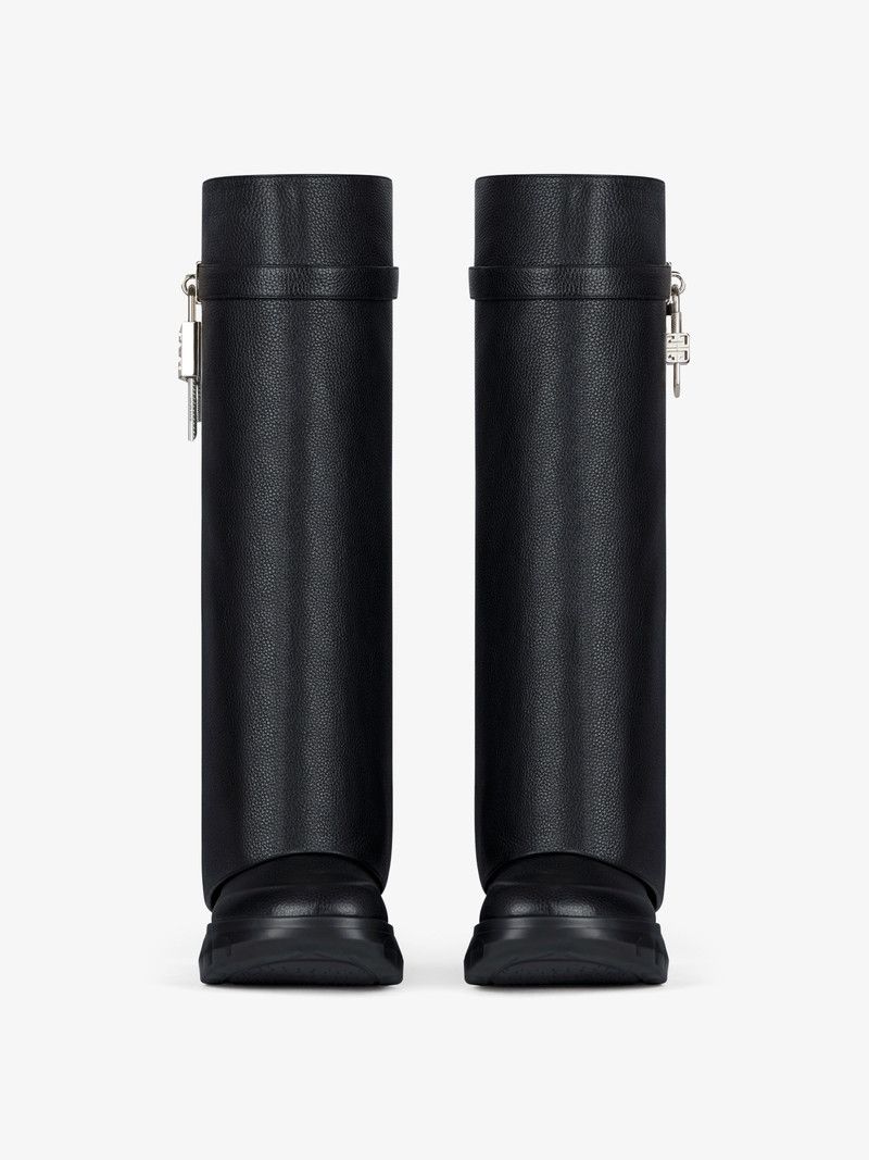 Givenchy o1n1vont0226 Shark Lock Biker Boots in Black Size US 5 / IT 35 - 4 Thumbnail