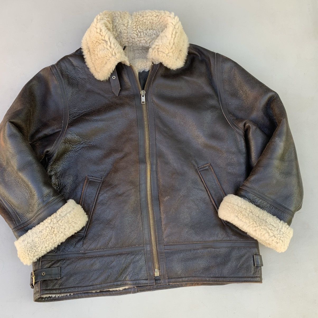 Leather sheepskin jacket leather vintage rare women’s 16 Size XL / US 12-14 / IT 48-50 - 3 Thumbnail