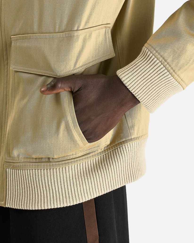 Wales Bonner o1s1v1r1oon0825 Shade Varsity Jacket in Light Beige/Hunter Size US M / EU 48-50 / 2 - 7 Thumbnail