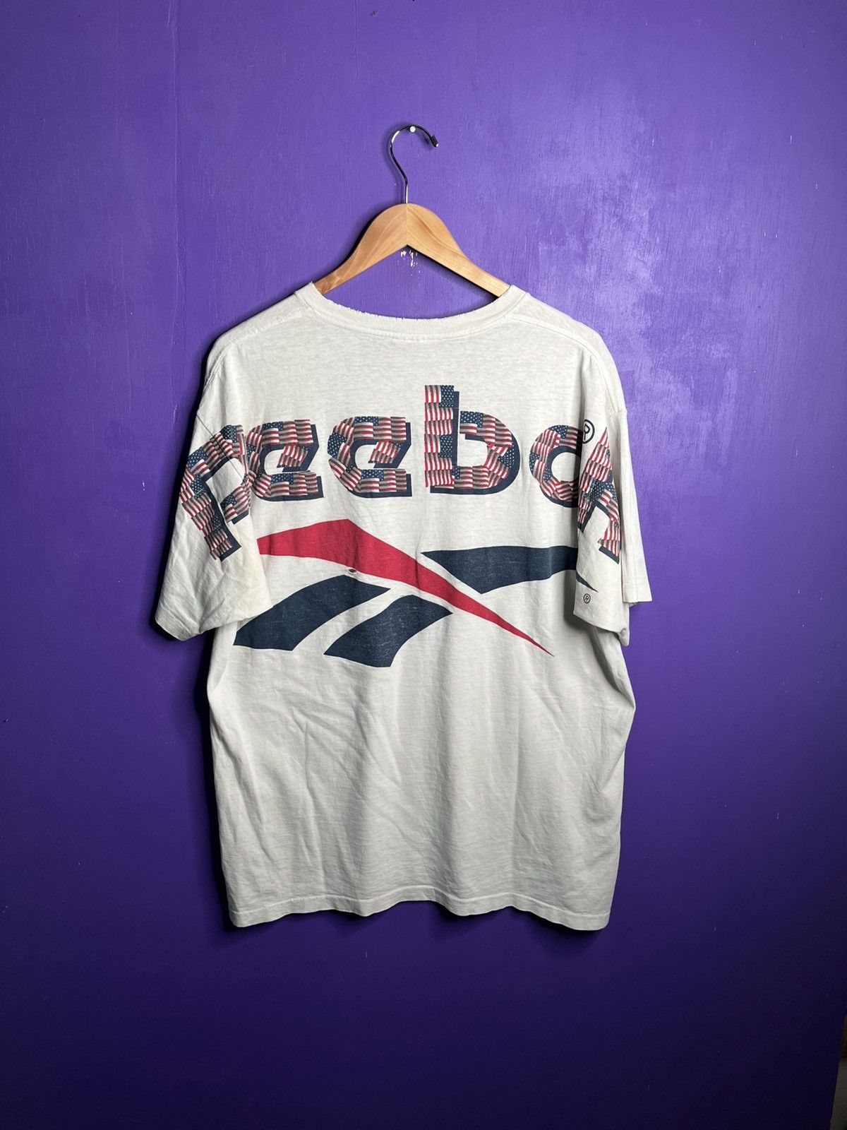 Reebok × Vintage Vintage 90s Reebok USA big logo t-shirt Size US XL / EU 56 / 4 - 2 Thumbnail