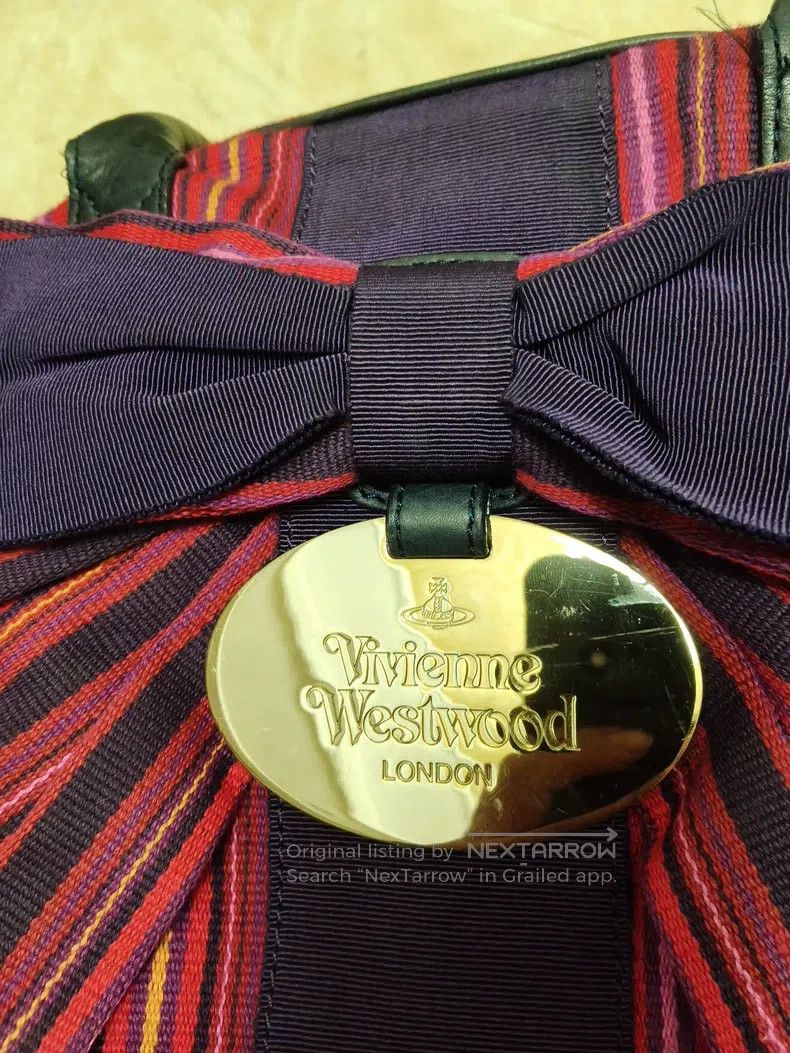 Other Vivienne Westwood size os Striped Bow Handbag, Purple with Size ONE SIZE - 5 Thumbnail