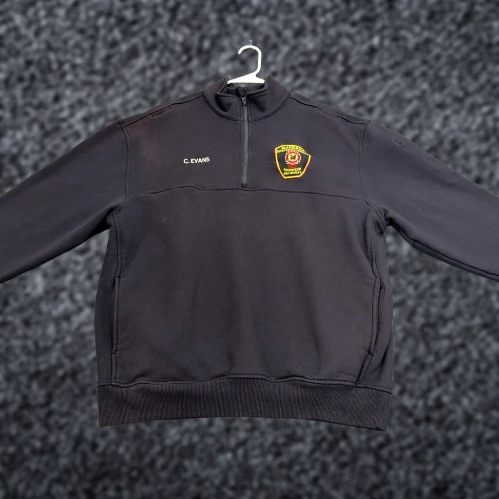 Vintage Blaine Hill Fire Dept Pullover Mens XL Navy Blue Quarter Zip Workwear Style Size US XL / EU 56 / 4 - 1 Thumbnail