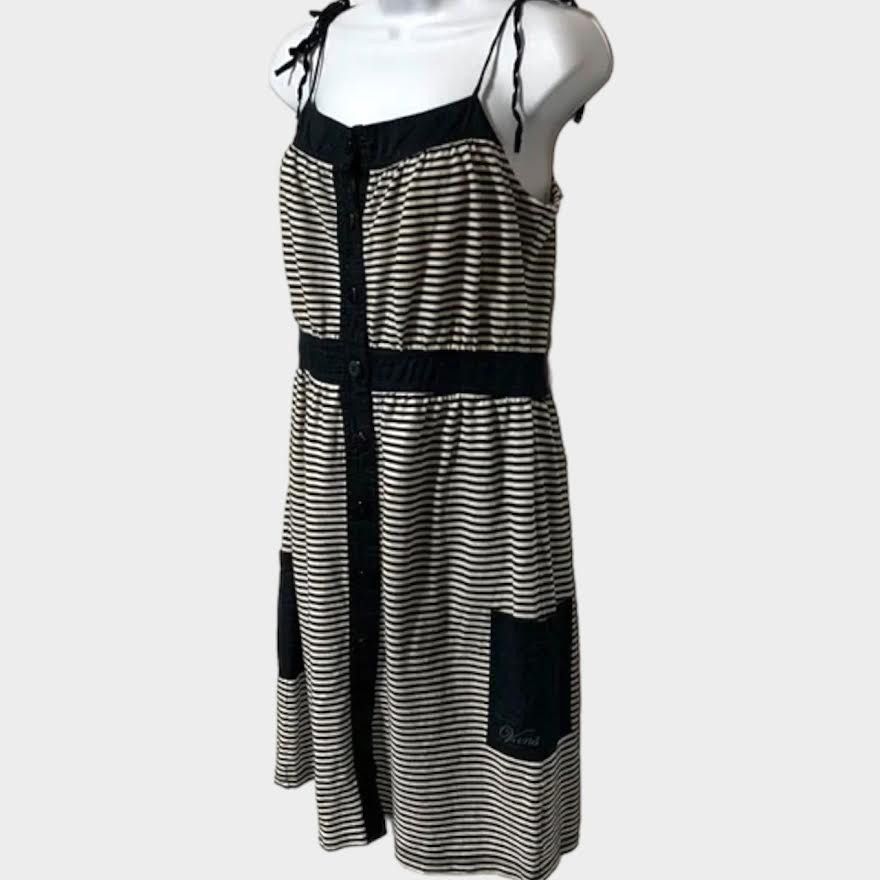 Vans Vans | Vintage Y2K Black & White Pocket Dress | Medium Size M / US 6-8 / IT 42-44 - 4 Thumbnail