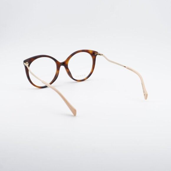Gucci Gucci GG1009O 001 Eyeglasses Havana/Gold 52mm Round Frame Size ONE SIZE - 10 Thumbnail