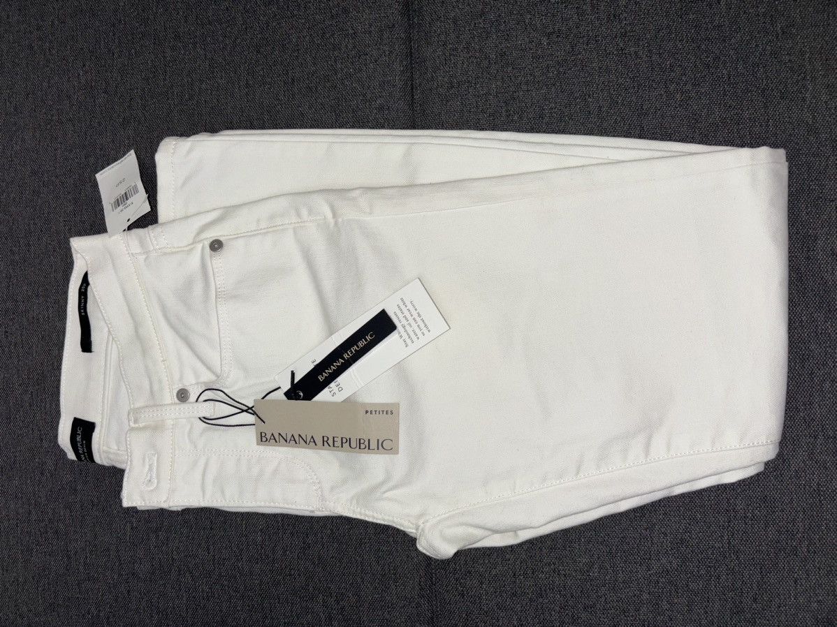NEW Banana Republic Stay White Denim Skinny Jeans White 25P