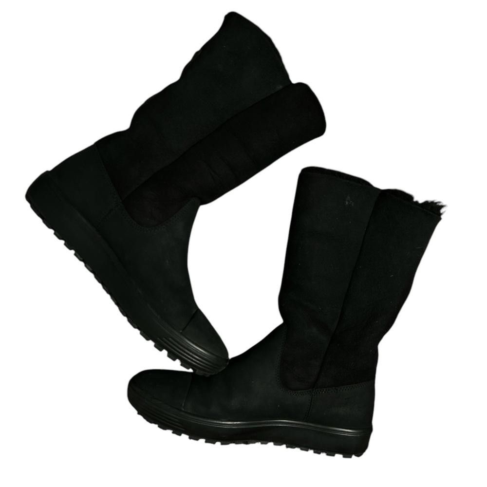Ecco ECCO Women's Black Shearling Lined Boots Size US 7 / IT 37 - 2 Thumbnail
