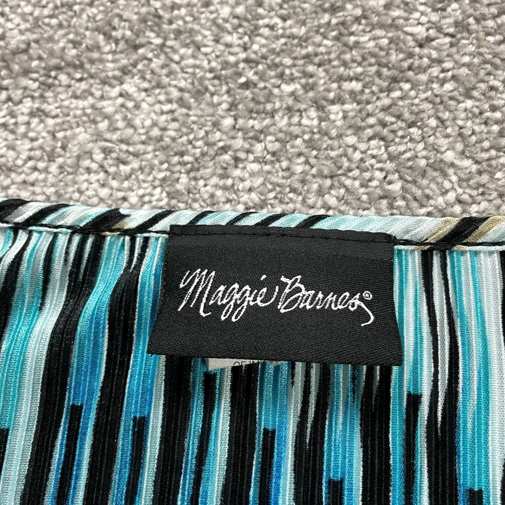 Vintage Maggie Barnes Blouse Tunic Shirt Womens XL Blue Striped Short Sleeve Scoop Neck Casual Designer Classic Size XL / US 12-14 / IT 48-50 - 4 Thumbnail