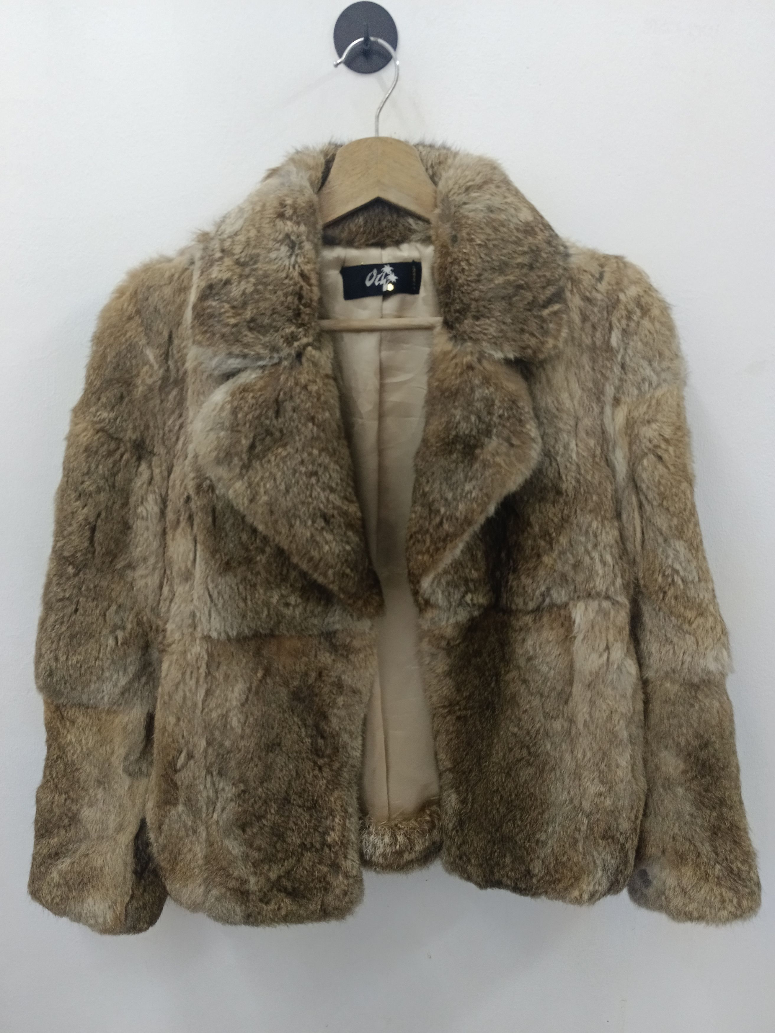 Vintage Vintage Real Rabbit Fur Cropped O-Twobross Jacket Brown Size M / US 6-8 / IT 42-44 - 1 Thumbnail