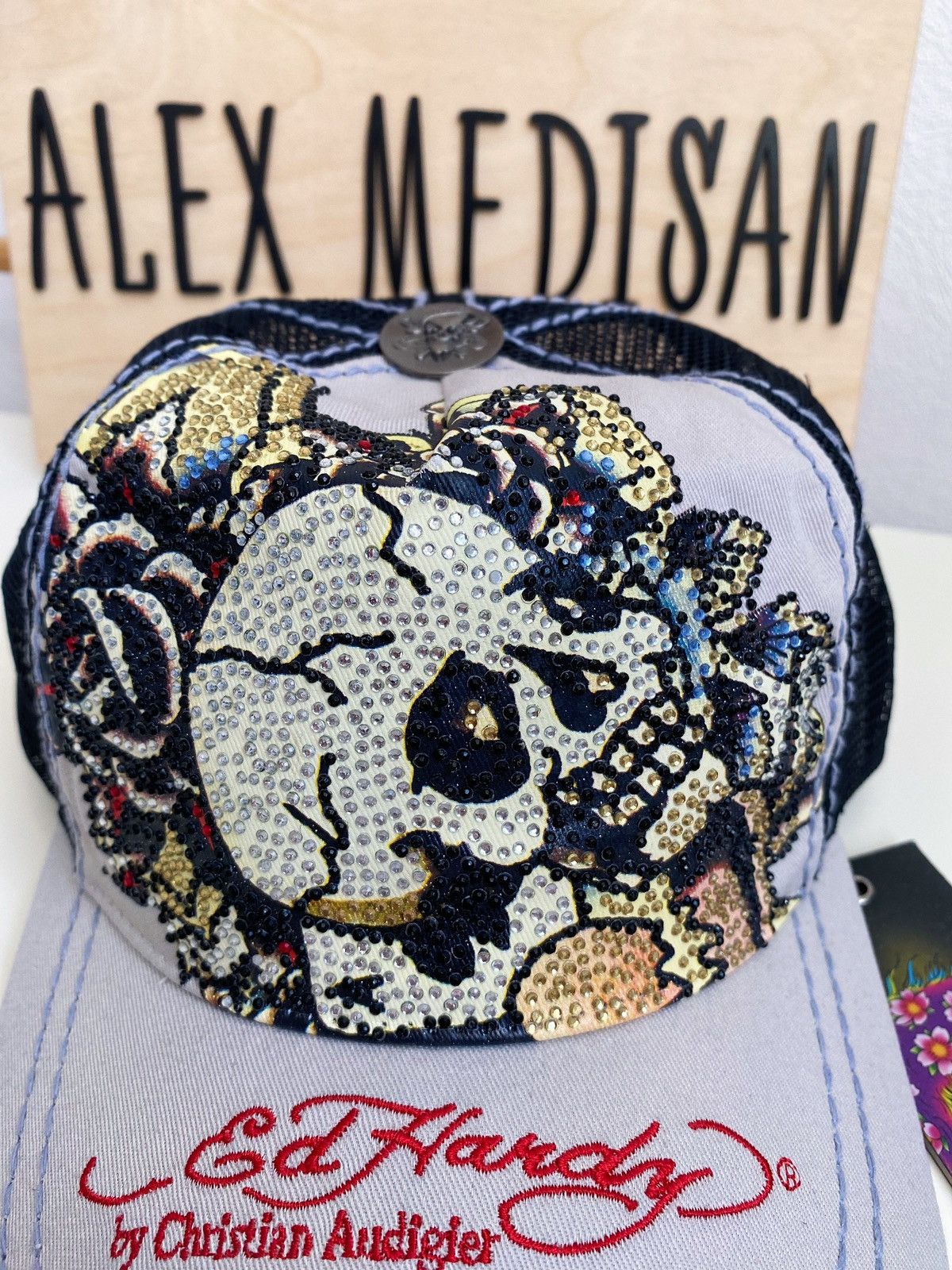Ed Hardy Ed Hardy Cristian Audigier Skull heart & cards cap Size ONE SIZE - 5 Thumbnail