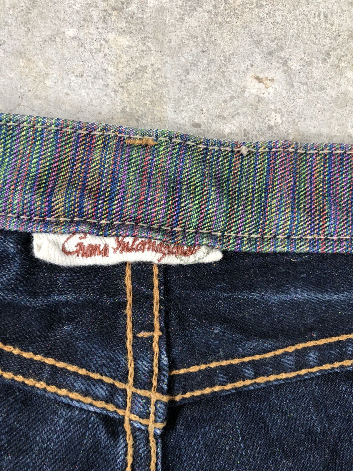 Japanese Brand Japanese Gumu Double Waist Distressed Jeans Size US 33 - 17 Thumbnail