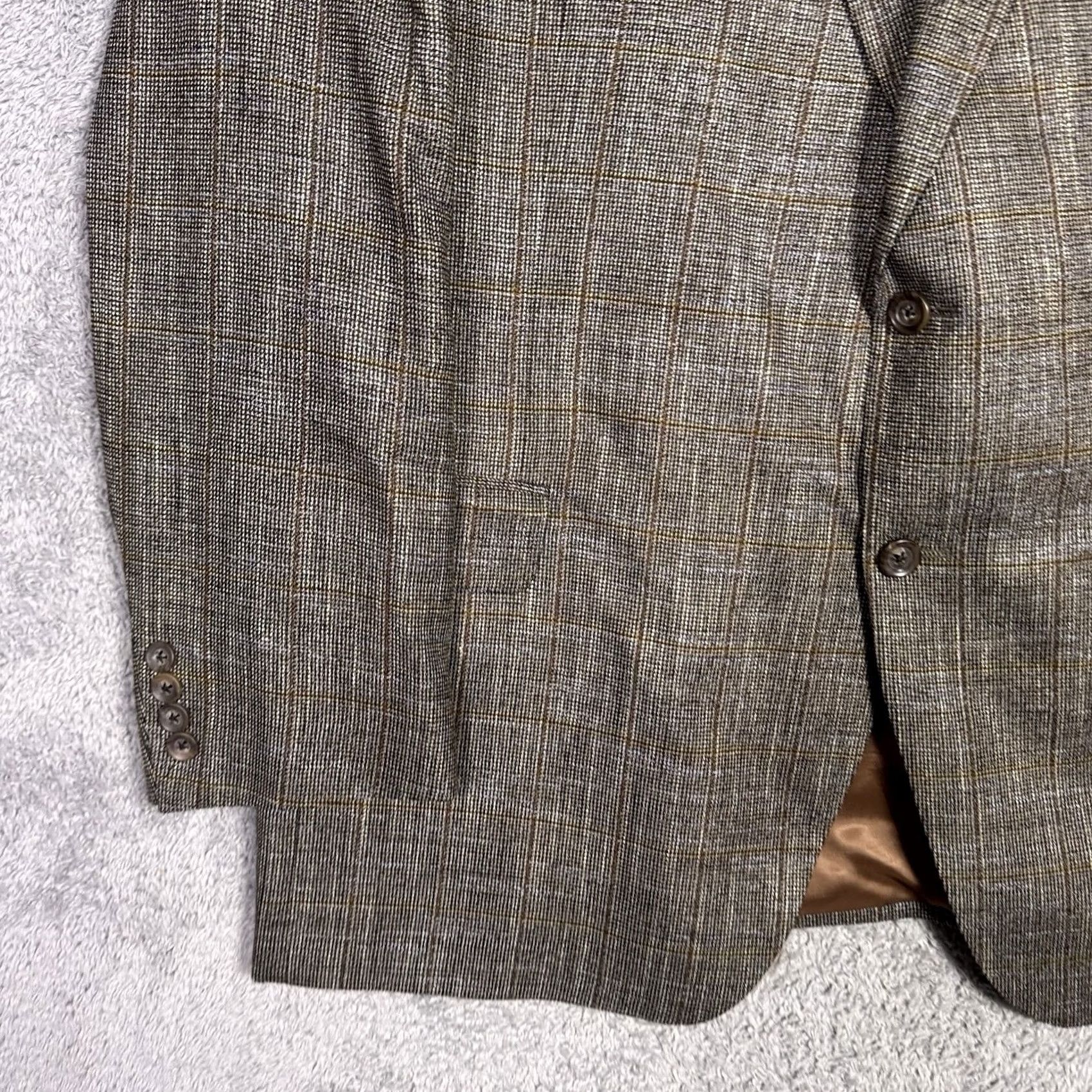 Jack Victor Jack Victor Blazer Men 48R Italian Wool Bamboo Viscose Soft Vince SPJ Windowpane Jacket Coat Size 48R - 4 Thumbnail