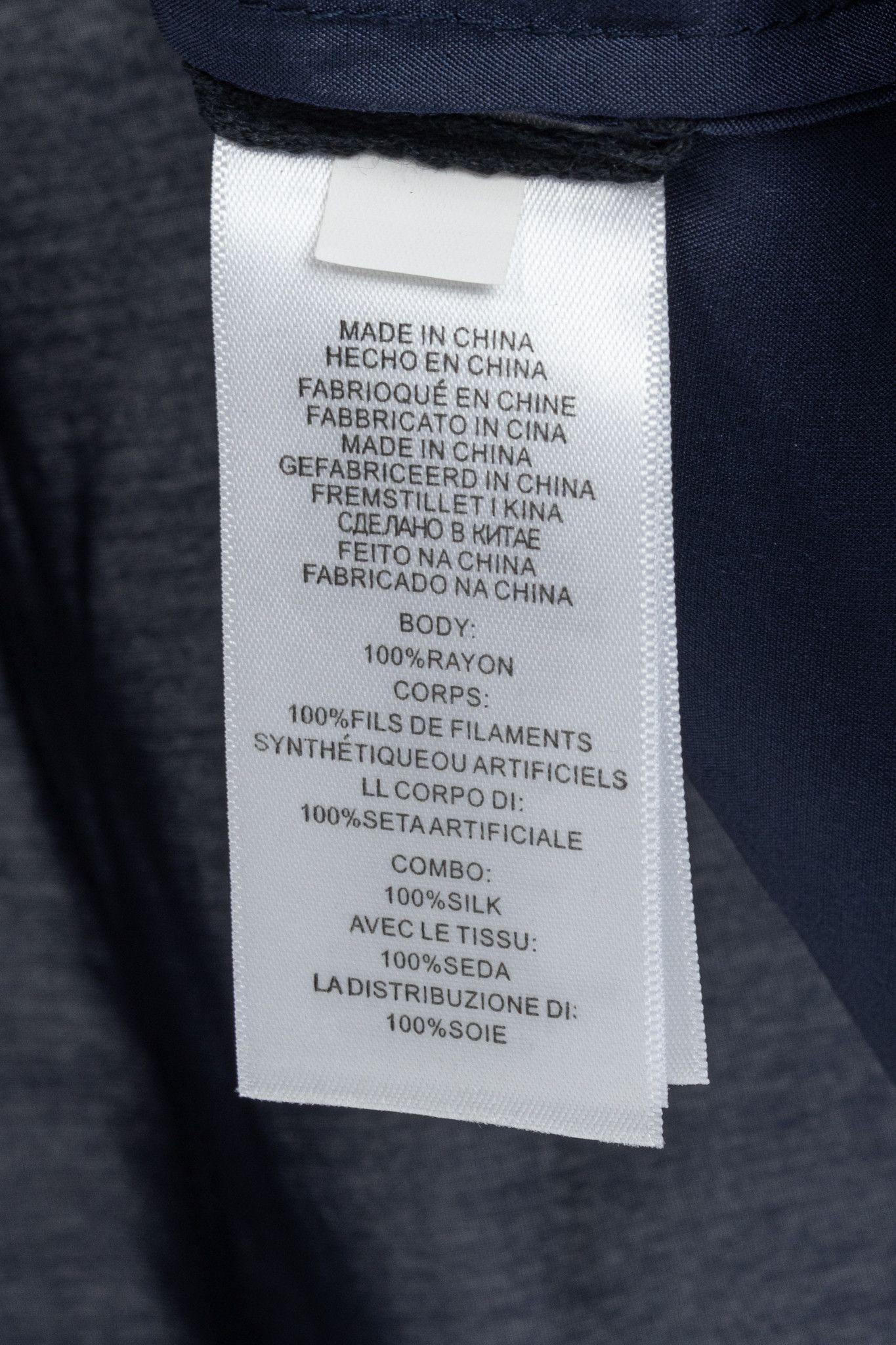 Burberry Burberry Navy Rayon Tie-Neck Long-Sleeve Blouse Size S / US 4 / IT 40 - 8 Thumbnail