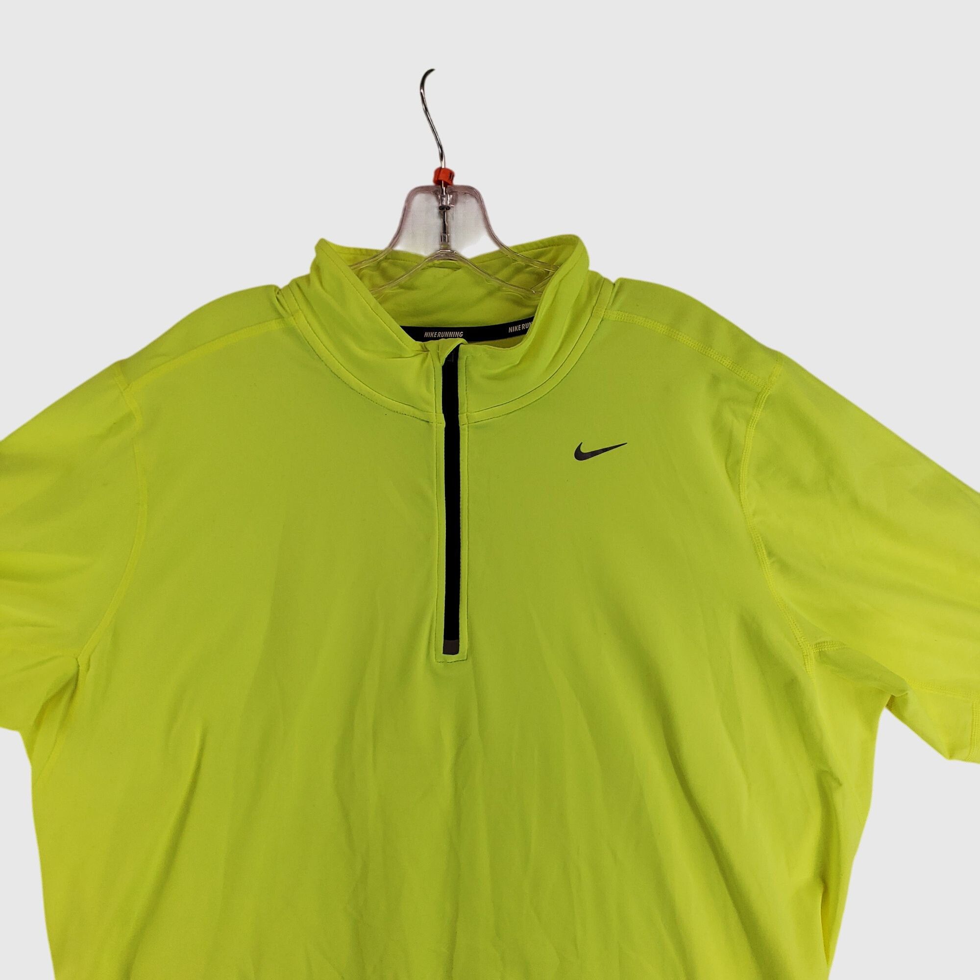 Nike Nike Dri-Fit Mens Running Pullover Shirt XL Neon Yellow Long Size US XL / EU 56 / 4 - 3 Thumbnail